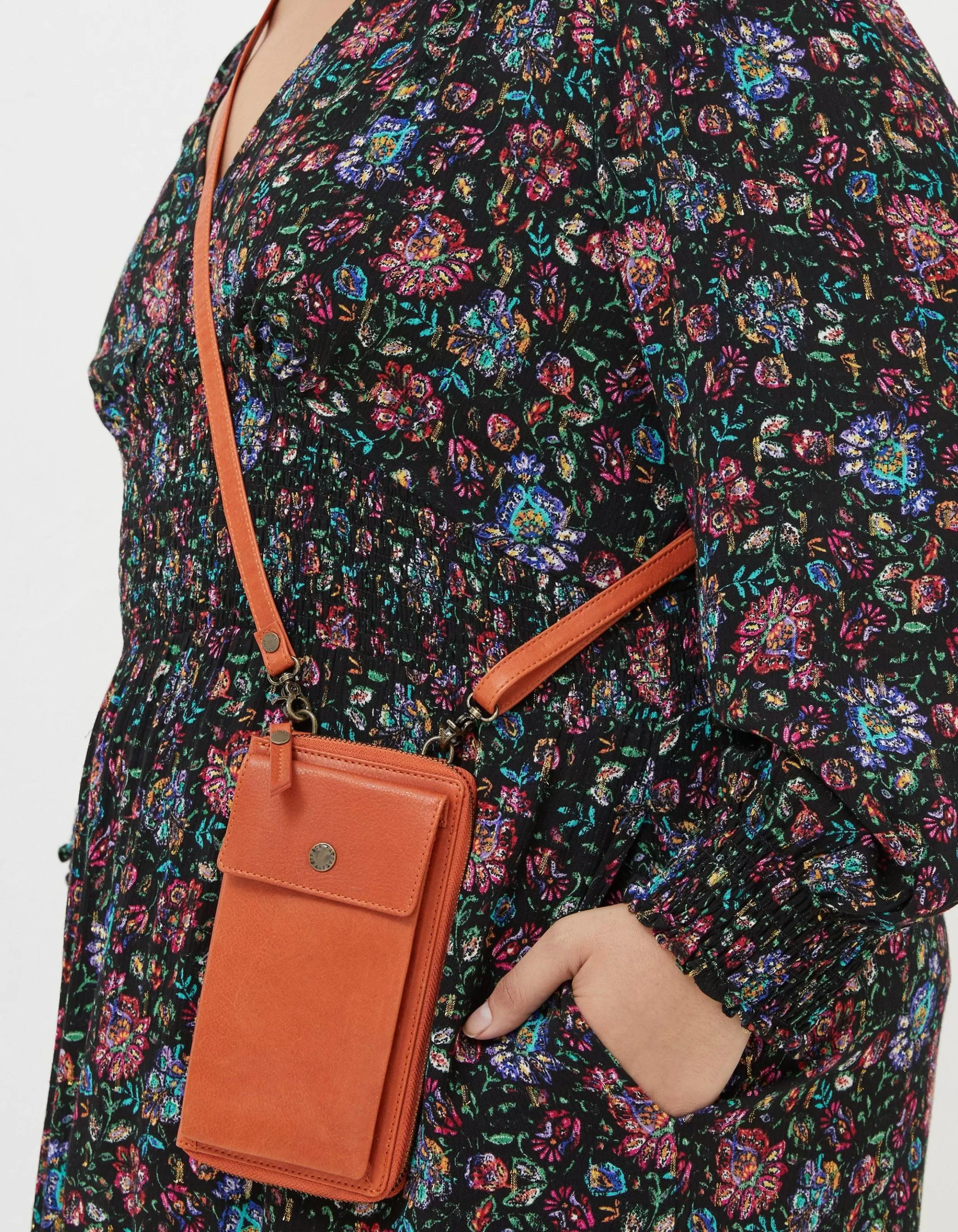 Cheap FatFace Louisa Purse Phone Bag Orange