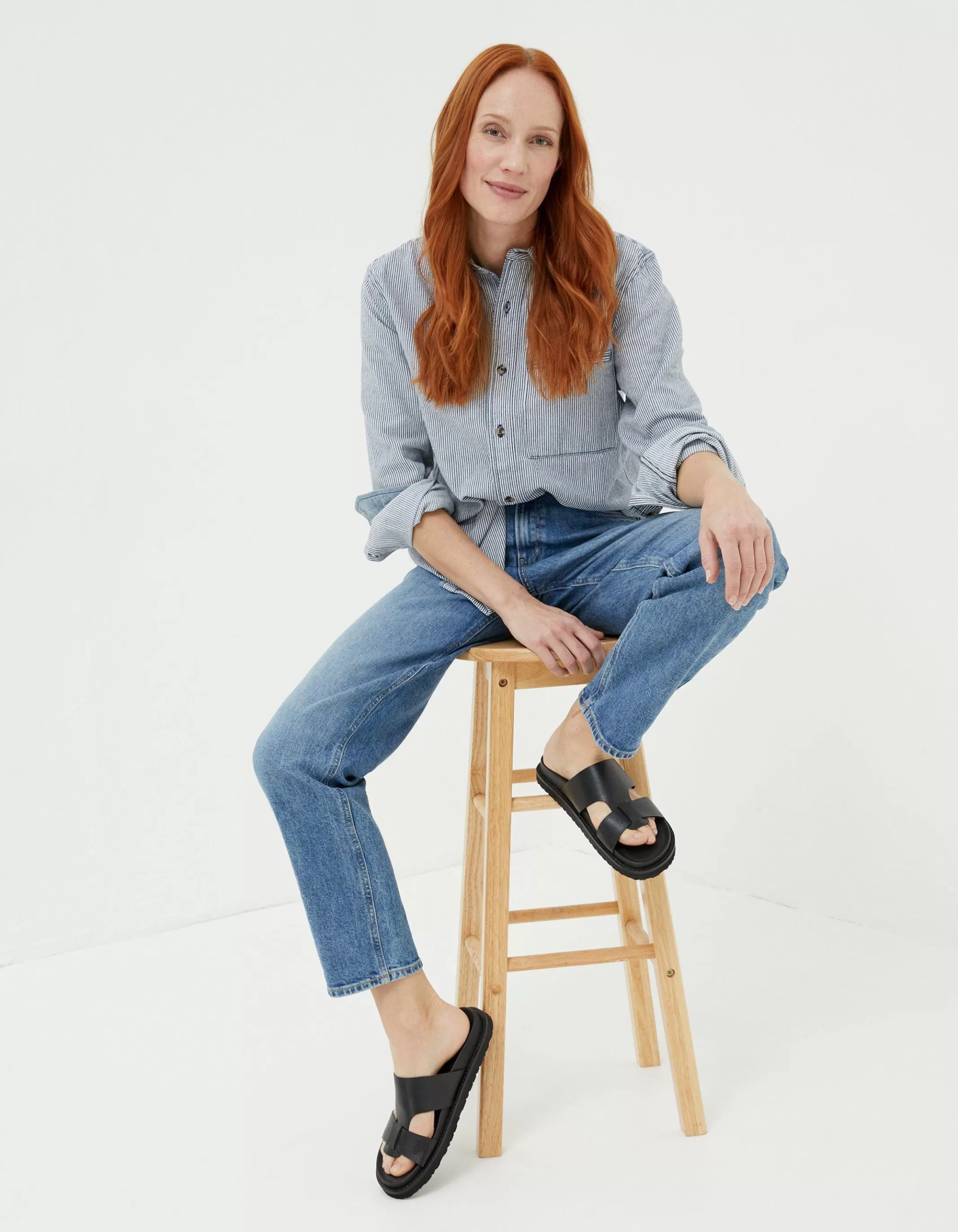 Cheap FatFace Ludlow Boyfriend Jeans Denim Blue