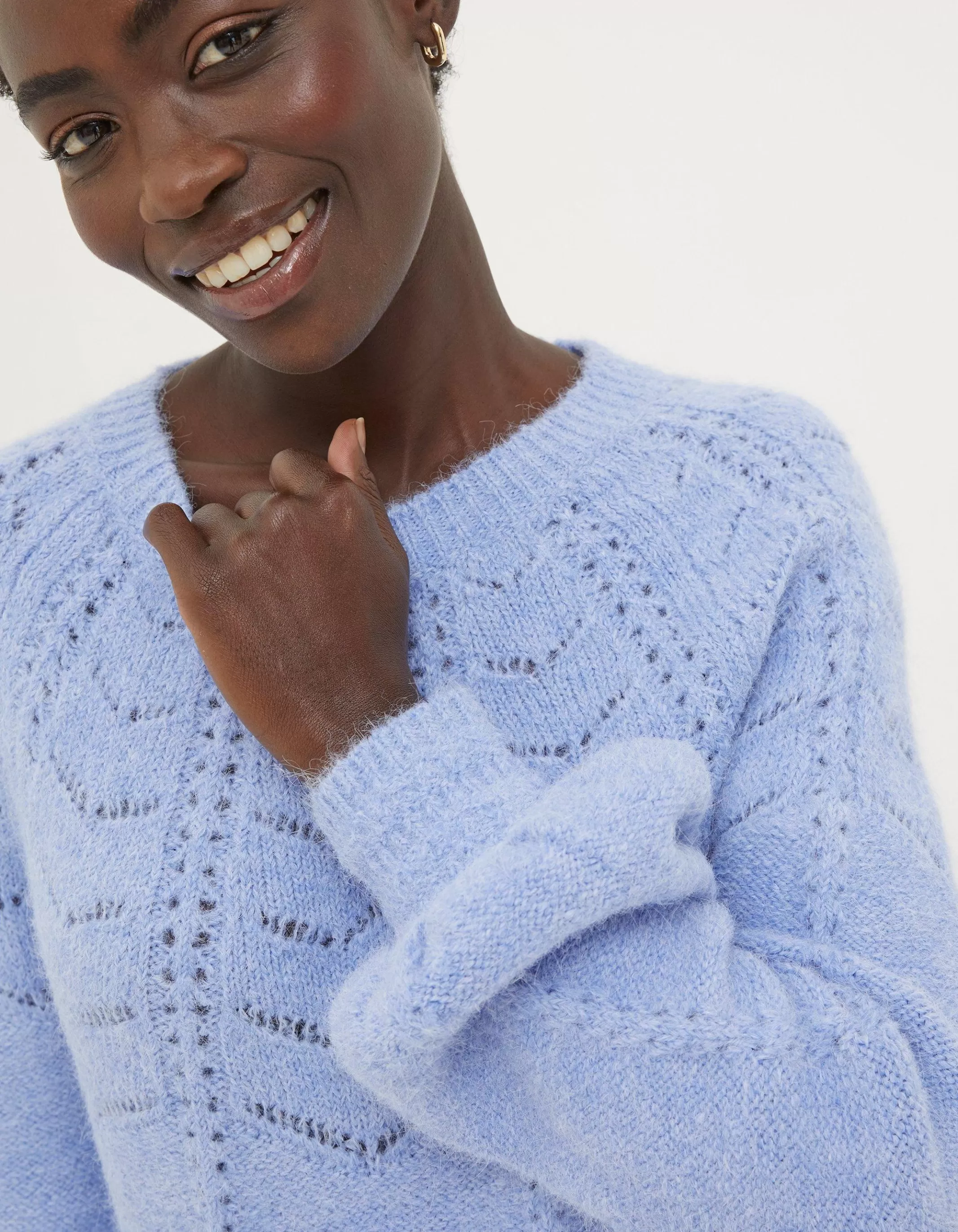 Outlet FatFace Luella Lofty Crew Neck Jumper Washed Blue