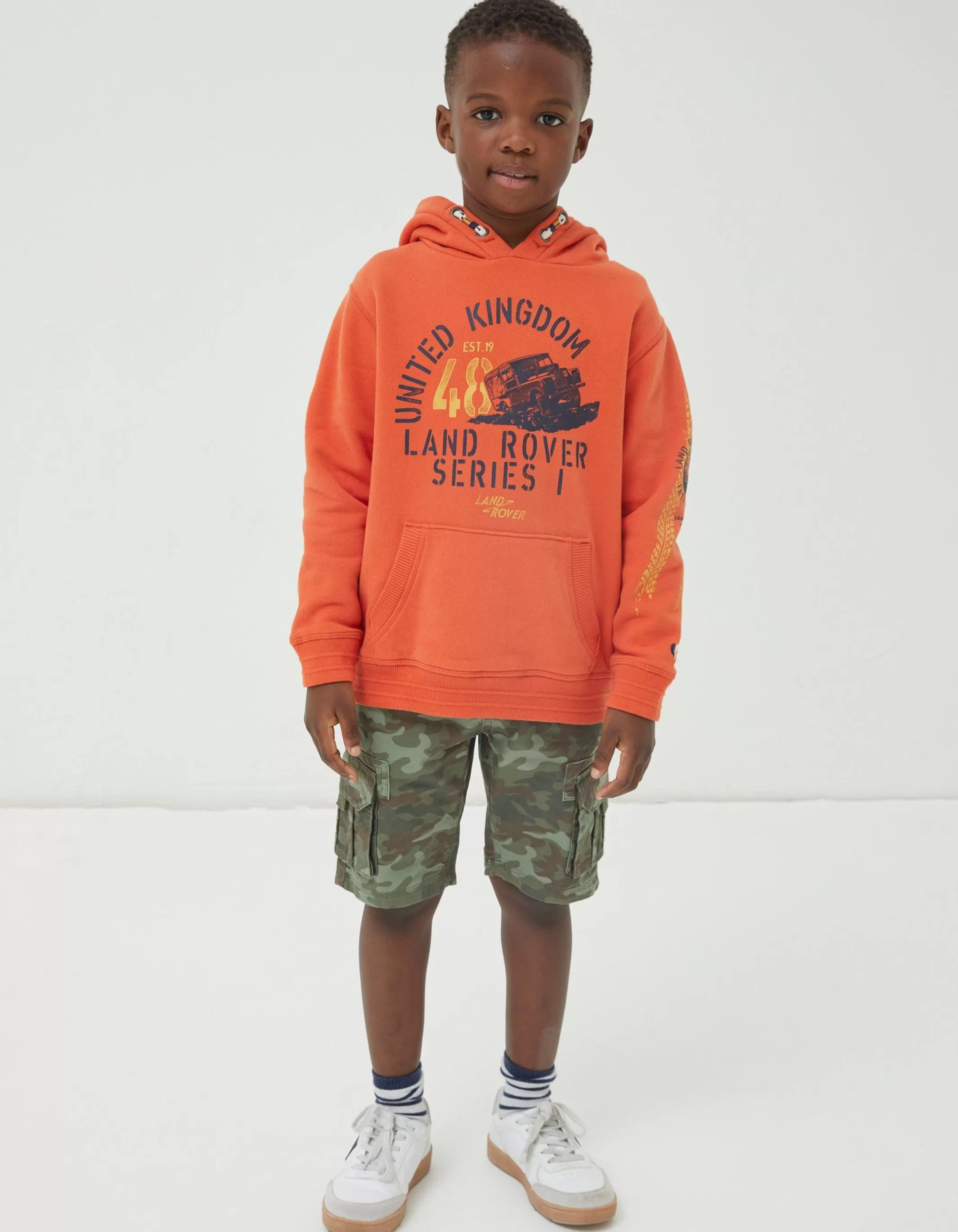 Discount FatFace Lulworth Camo Cargo Shorts Khaki Green