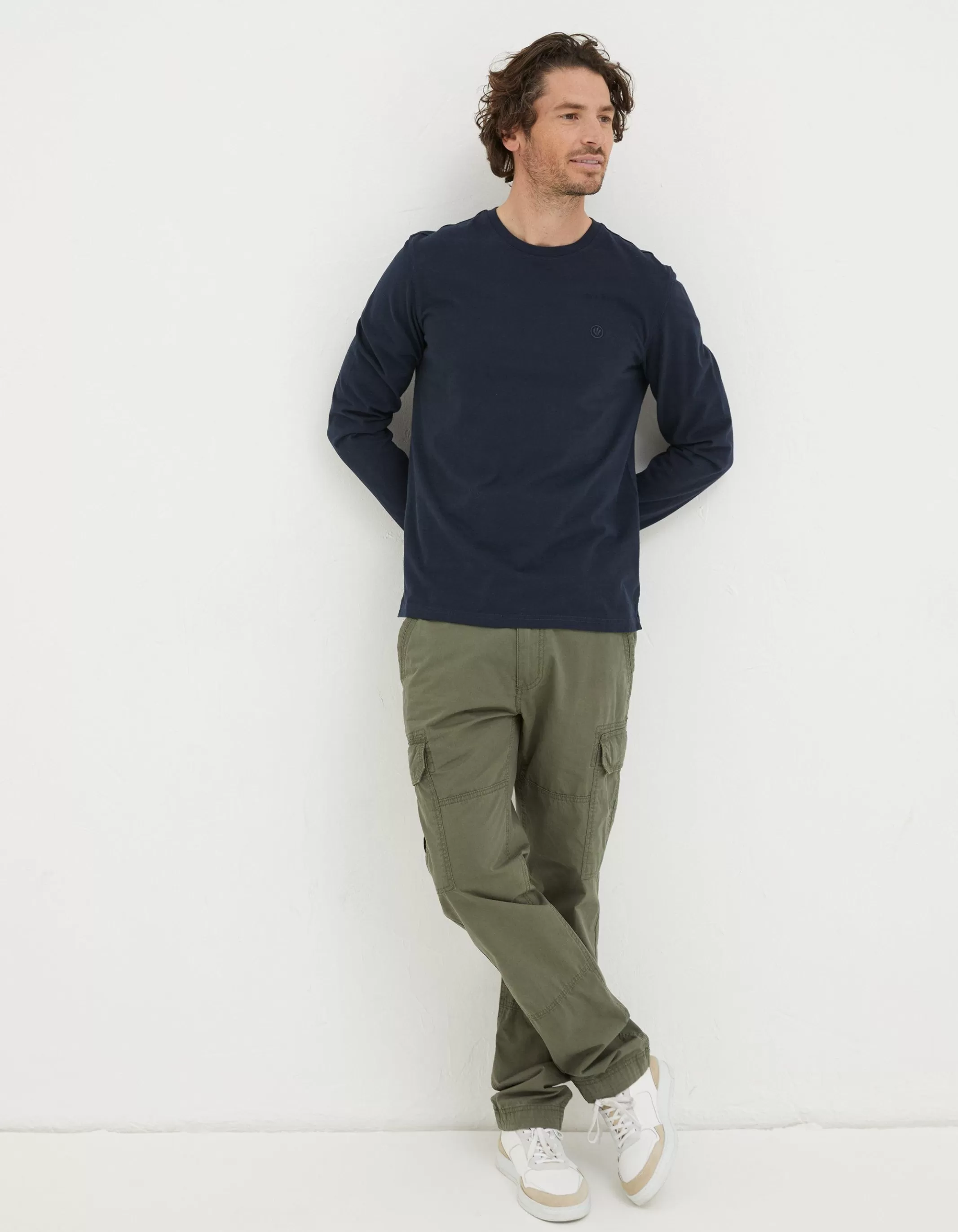 Discount FatFace Lulworth Long Sleeve T-Shirt Navy