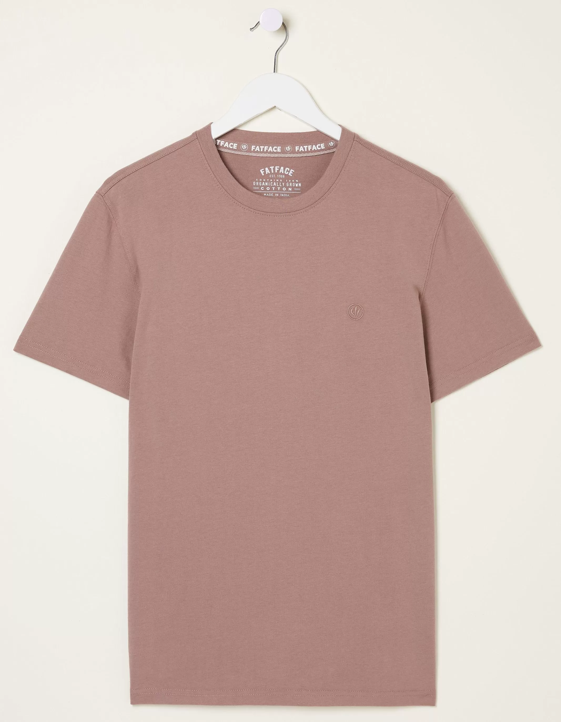 Cheap FatFace Lulworth Organic Cotton Crew T-Shirt Washed Purple