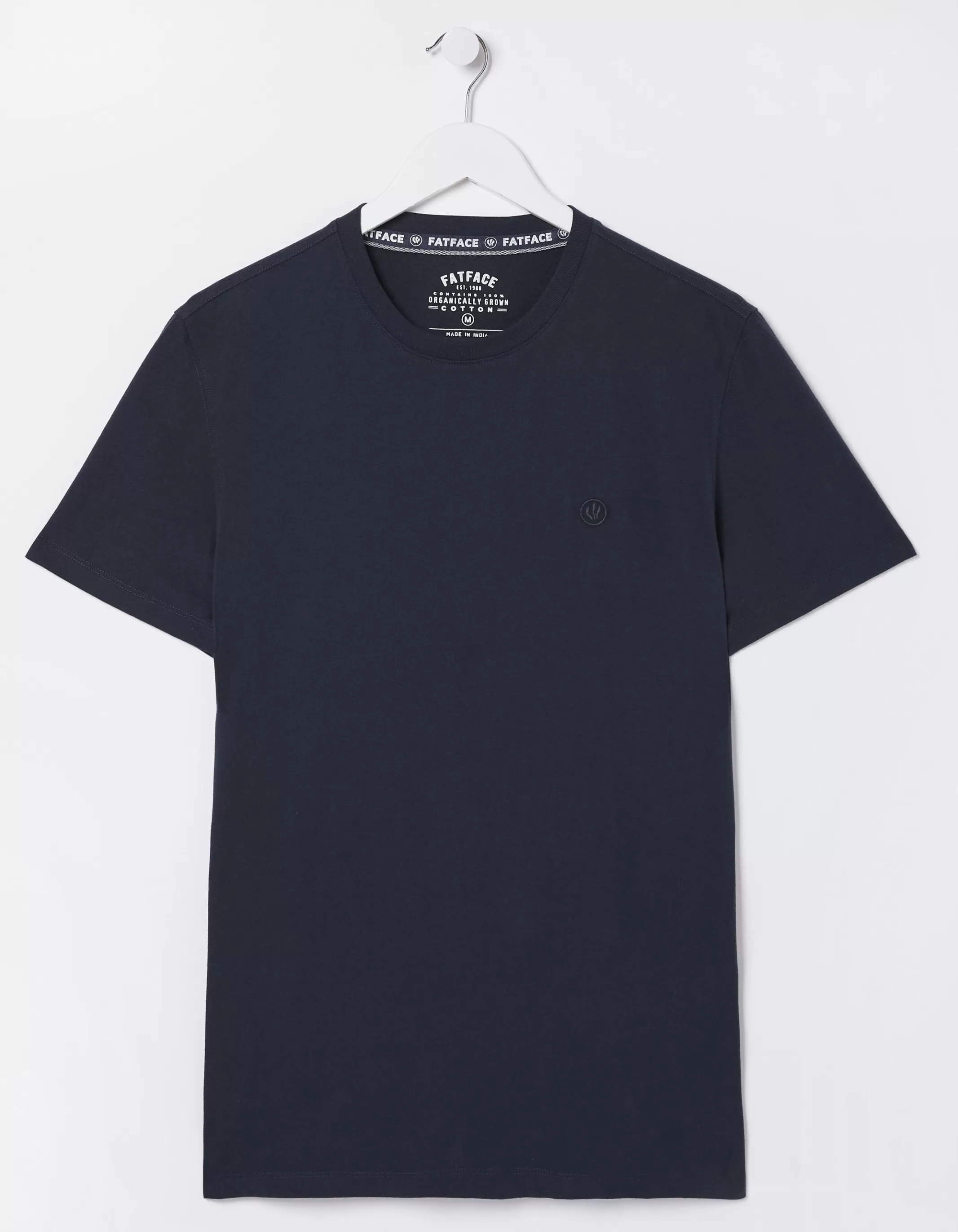 Best Sale FatFace Lulworth Organic Crew T Shirt Navy