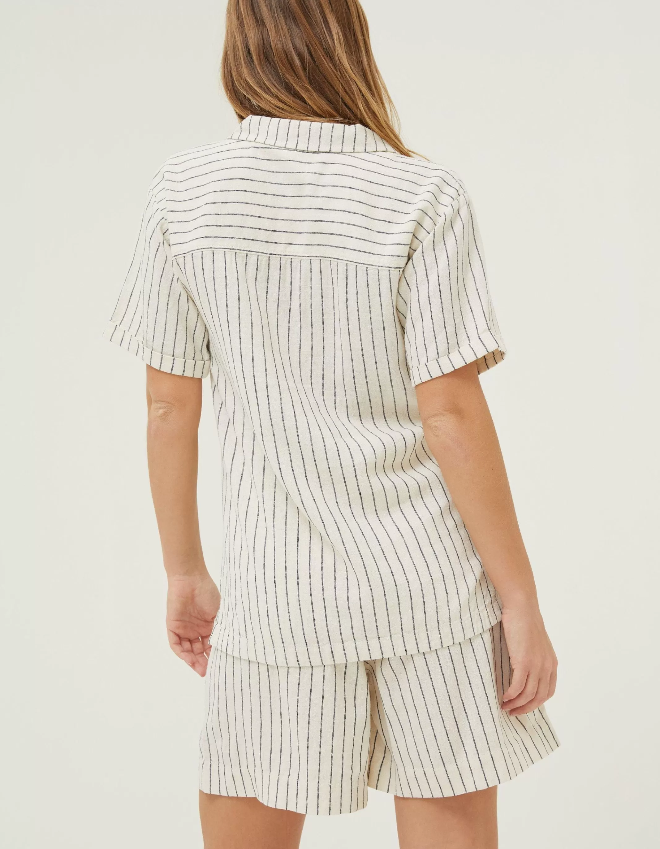 Online FatFace Mali Linen Blend Stripe Shirt Ivory
