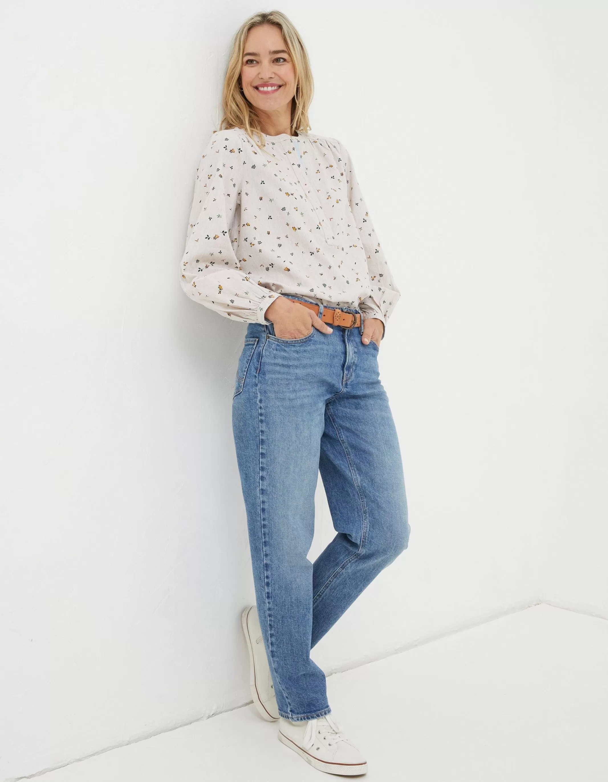 Discount FatFace Mallie Ditsy Shirt Oatmeal