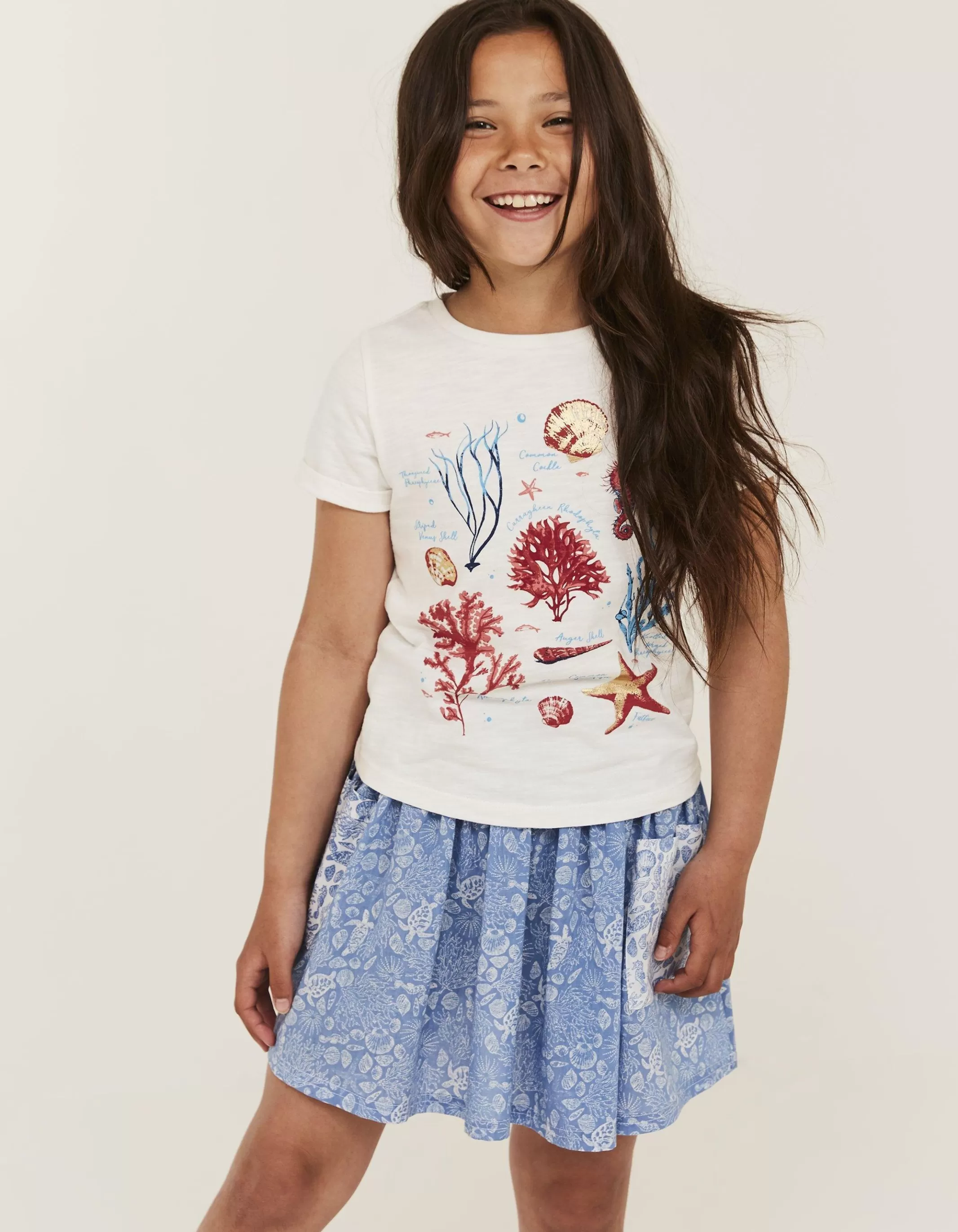 Flash Sale FatFace Marine Conservation Society Sealife Graphic T-Shirt Ecru