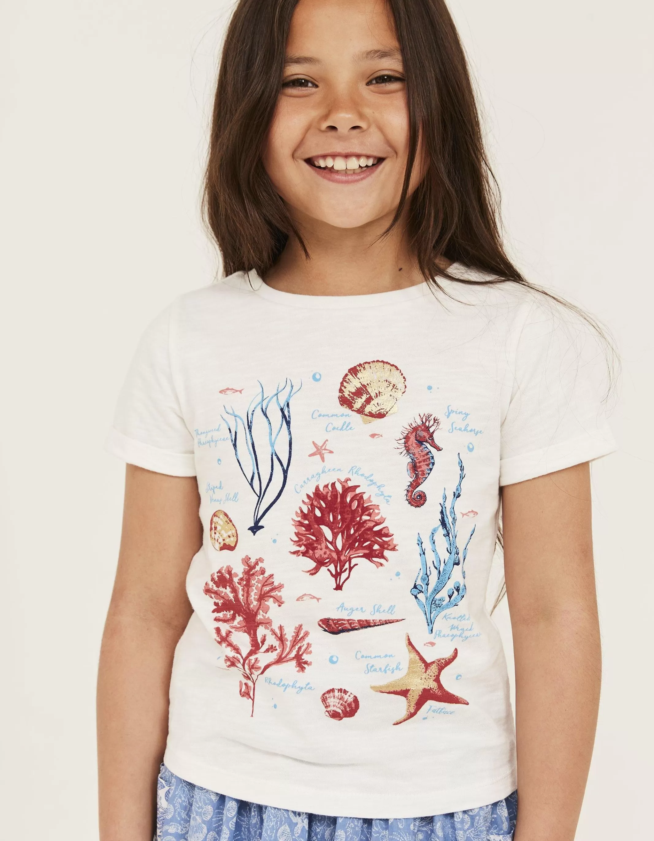 Flash Sale FatFace Marine Conservation Society Sealife Graphic T-Shirt Ecru