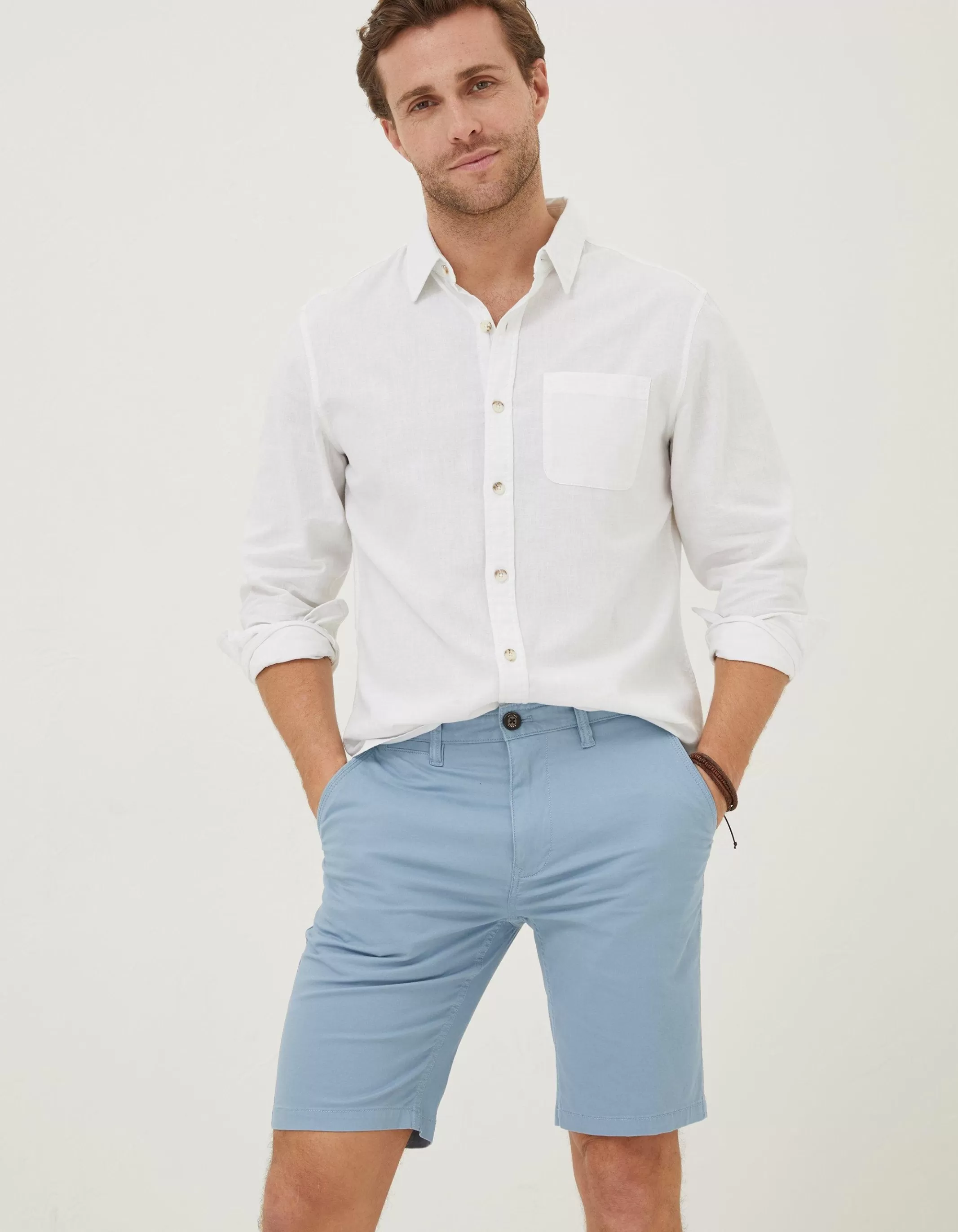 Sale FatFace Mawes Chino Shorts Chambray Blue