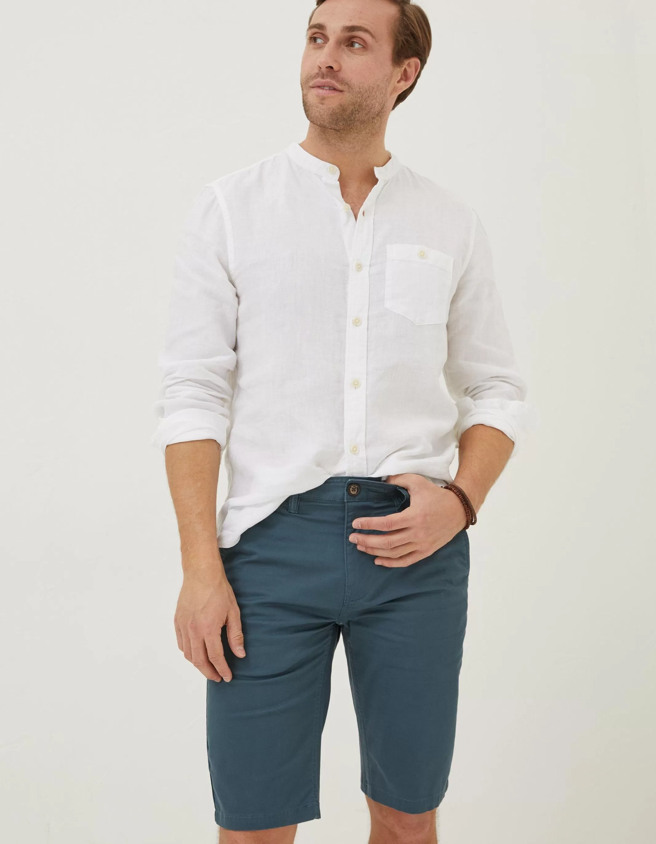 Cheap FatFace Mawes Chino Shorts Teal Blue
