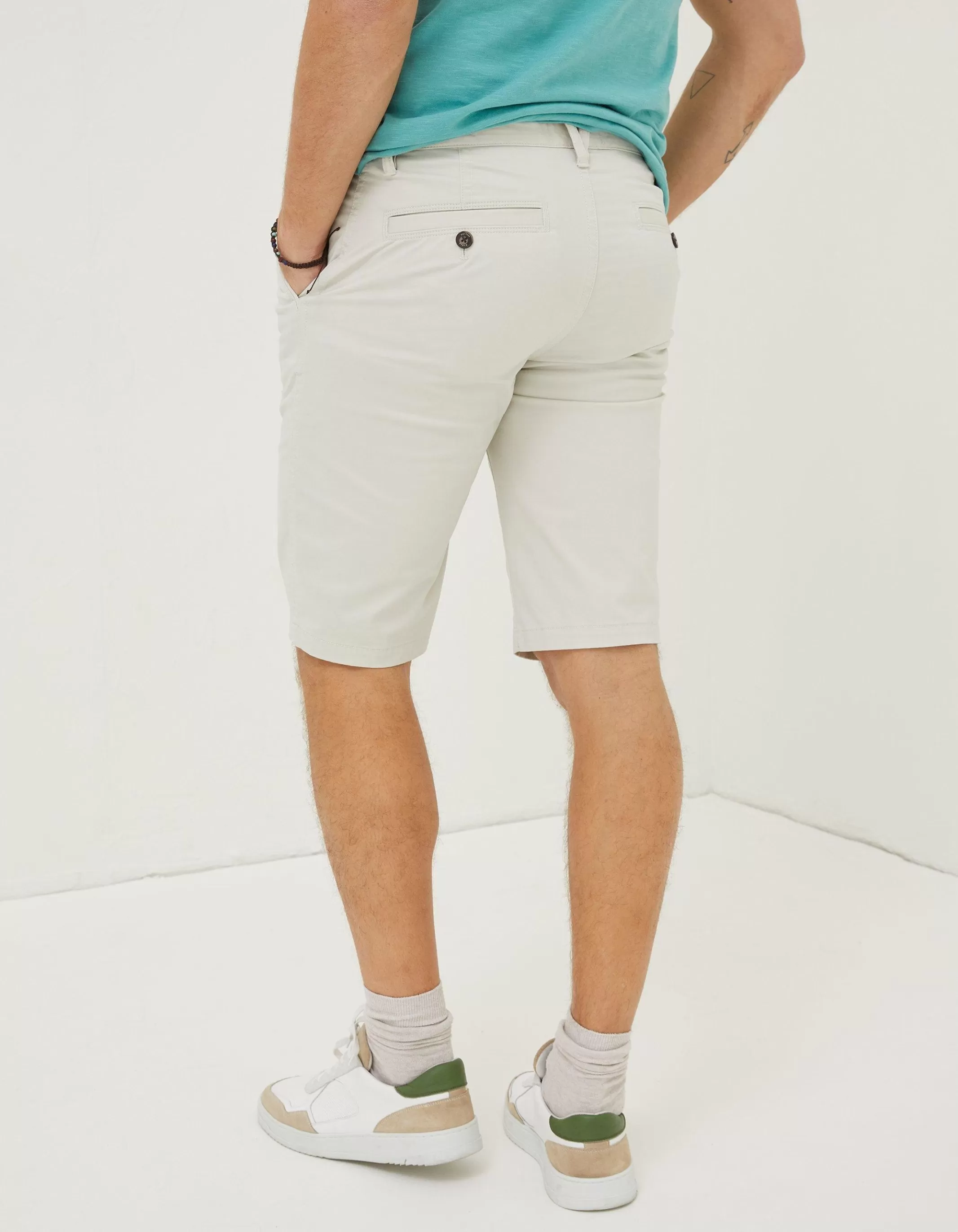New FatFace Mawes Chino Shorts Off White