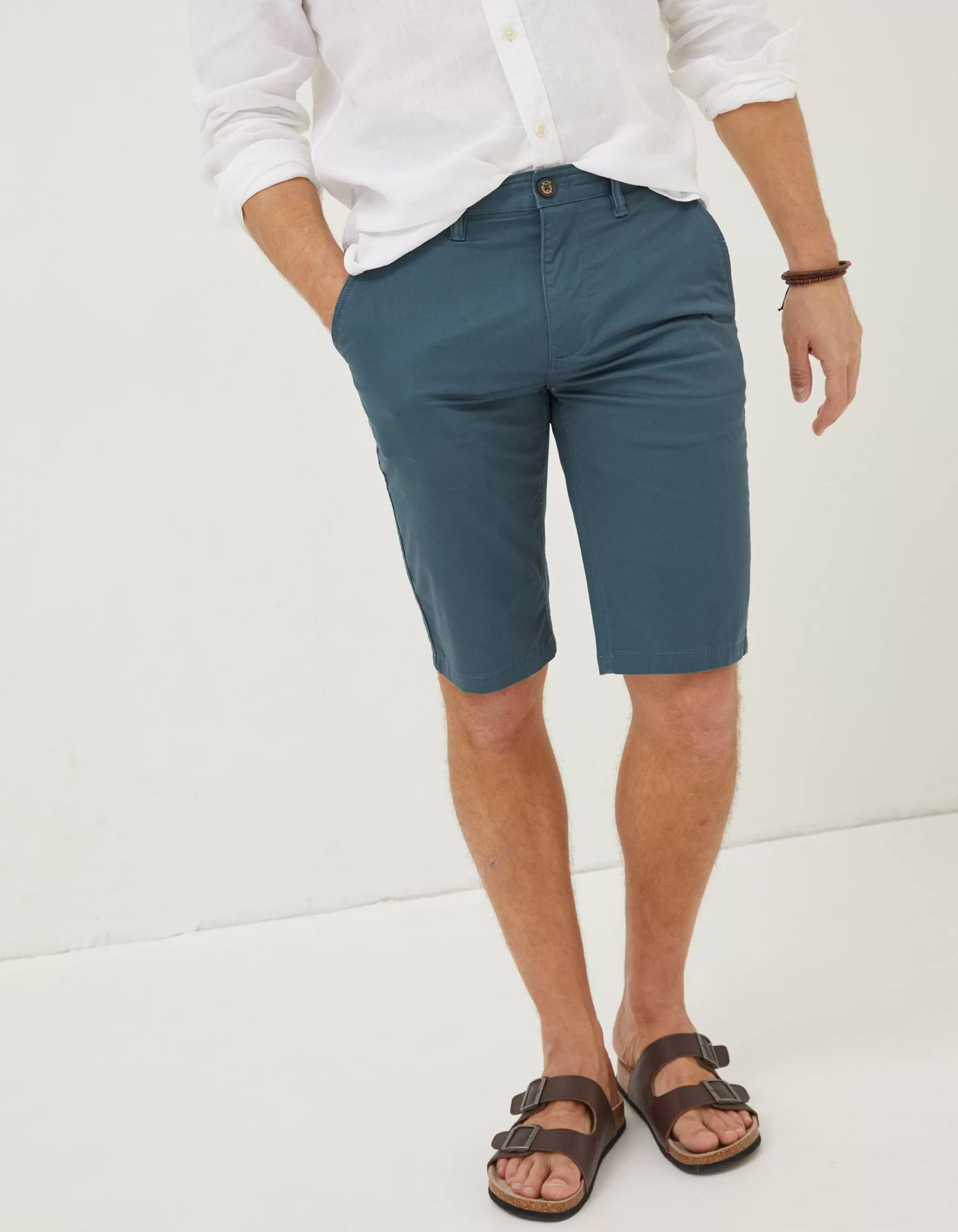 Cheap FatFace Mawes Chino Shorts Teal Blue