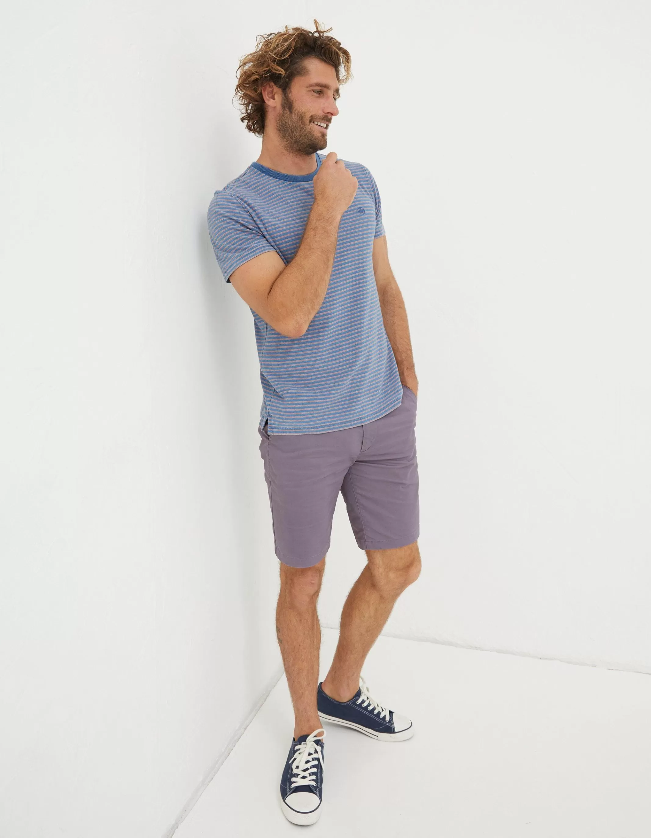 Best Sale FatFace Mawes Organic Cotton Chino Shorts Purple