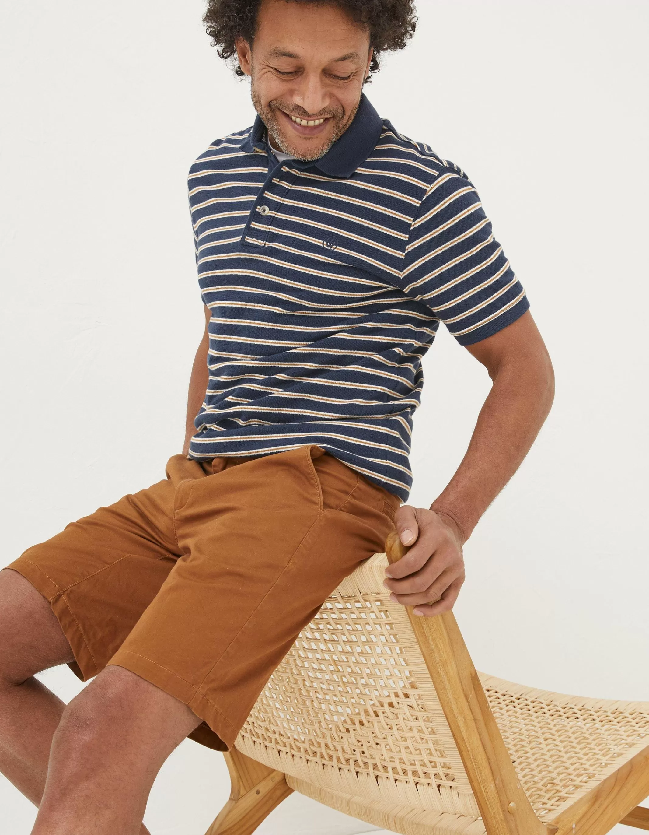 Fashion FatFace Mawes Organic Cotton Chino Shorts Dark Tan