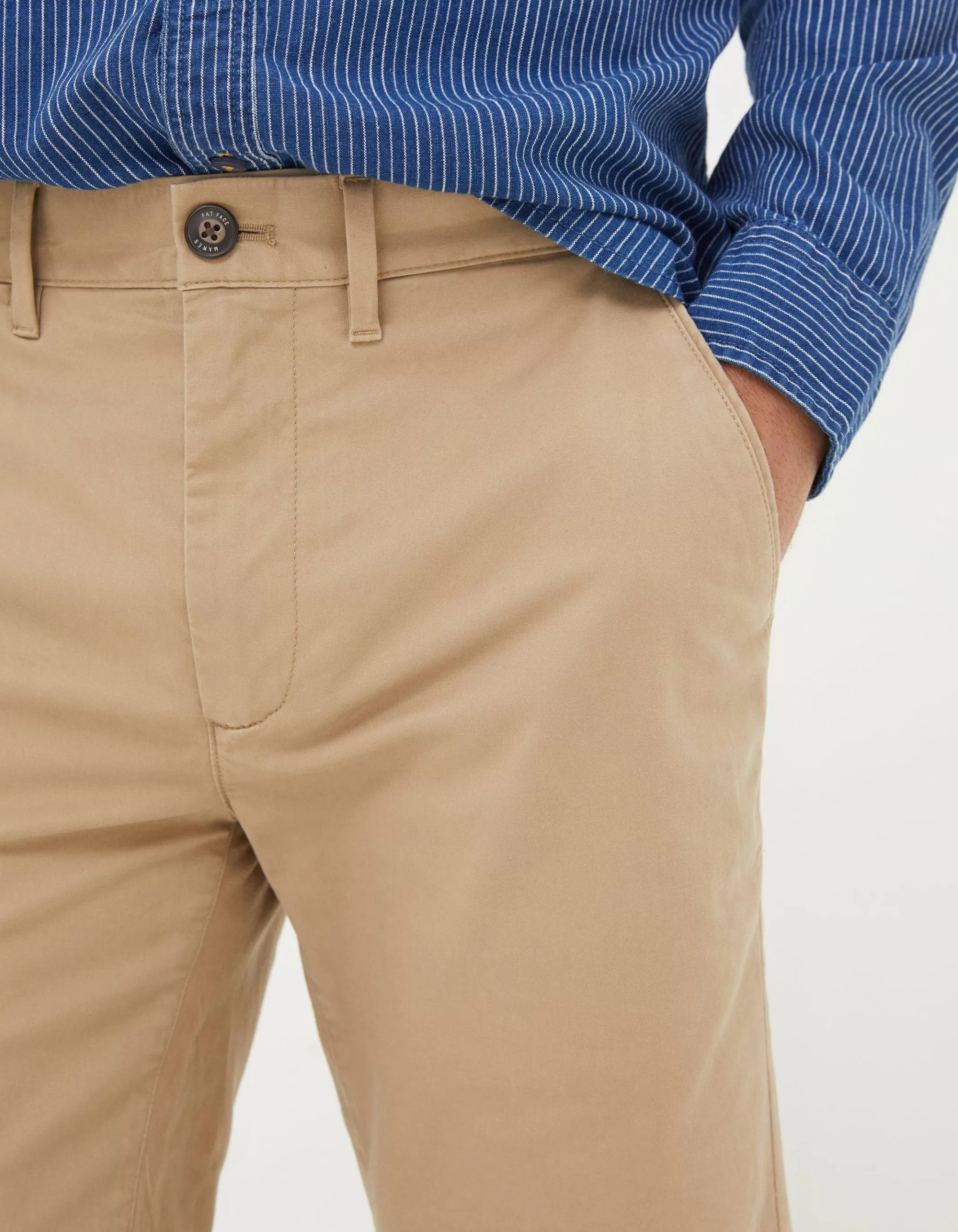 Discount FatFace Mawes Organic Cotton Chino Shorts Dark Stone