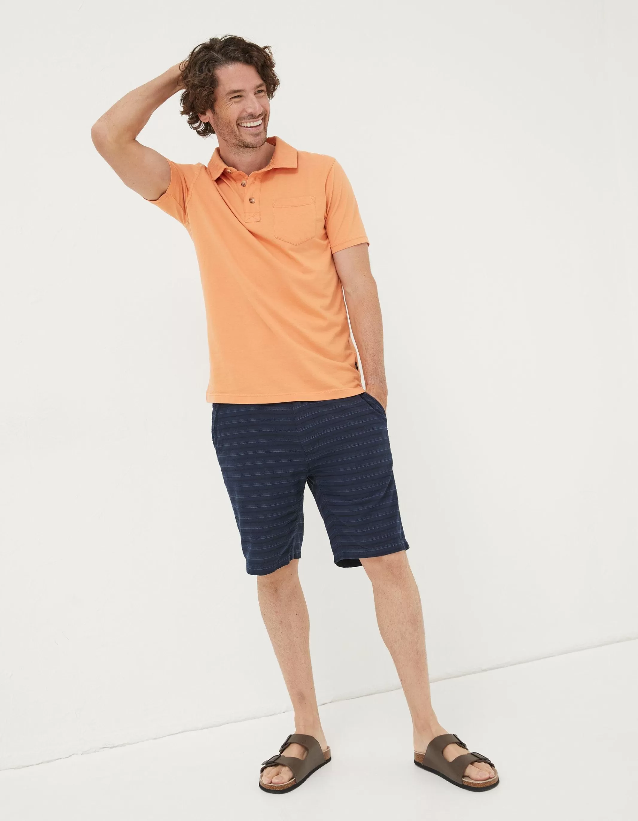 Hot FatFace Mawes Stripe Chino Shorts Navy