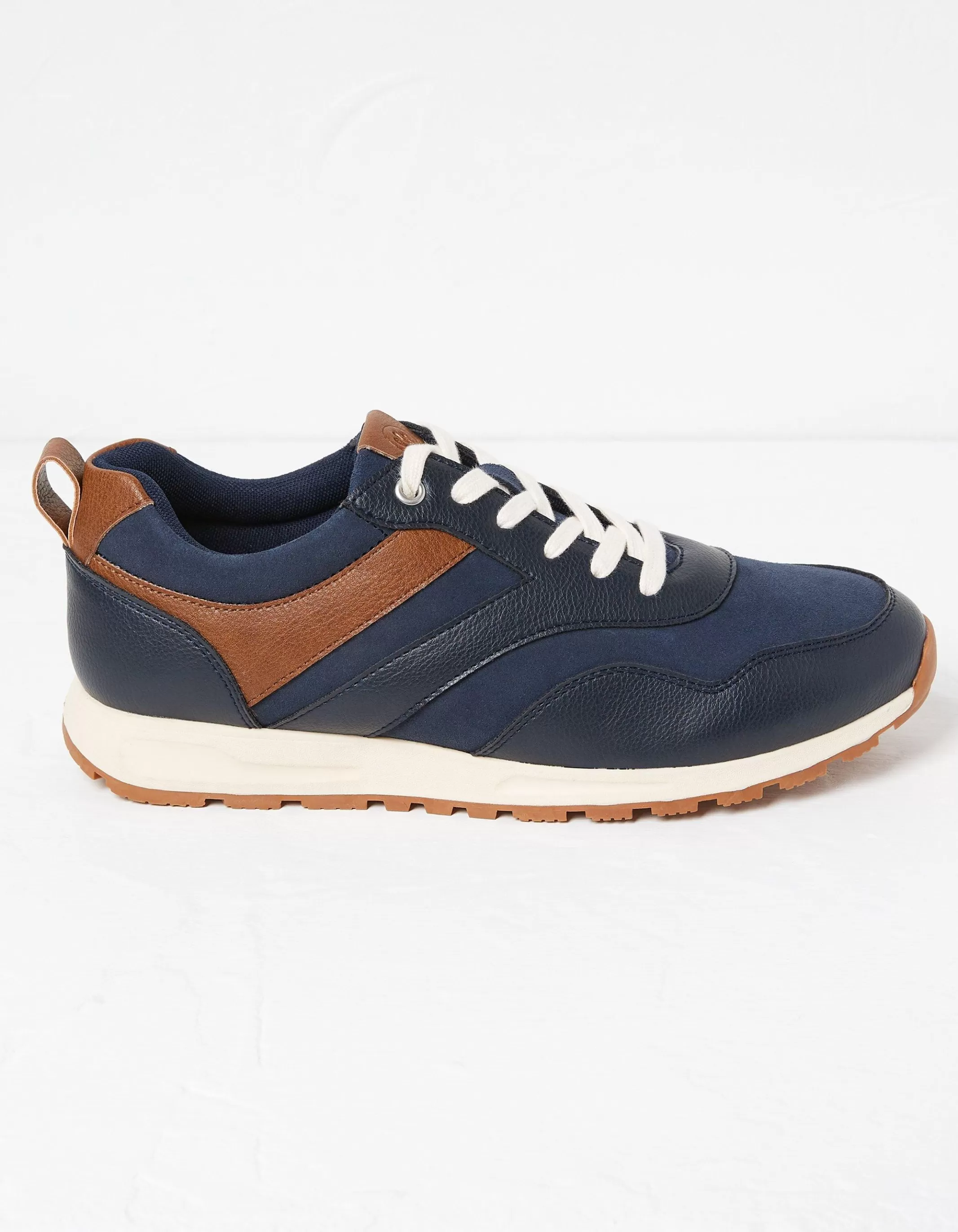 Cheap FatFace Maximus Leather Trainer Navy