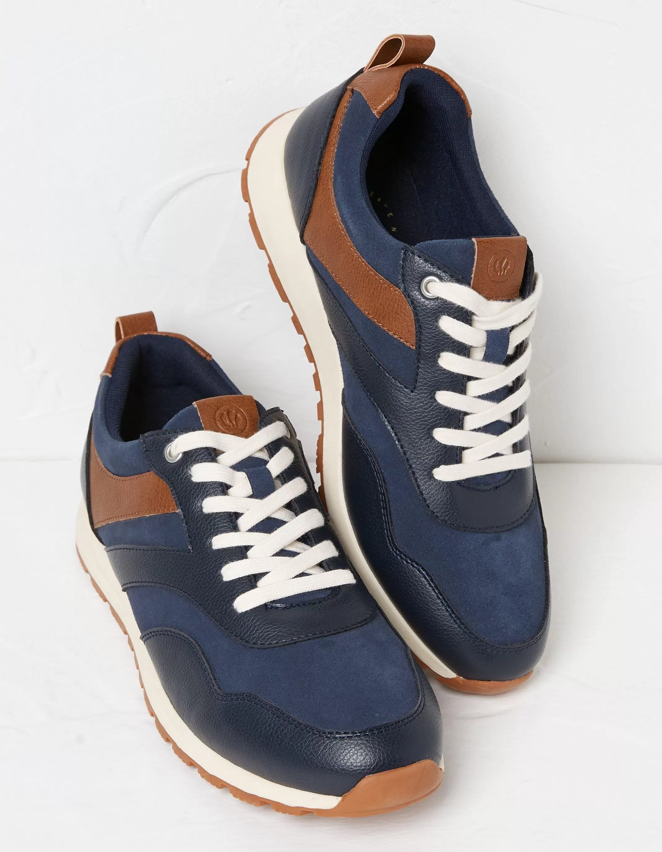 Cheap FatFace Maximus Leather Trainer Navy