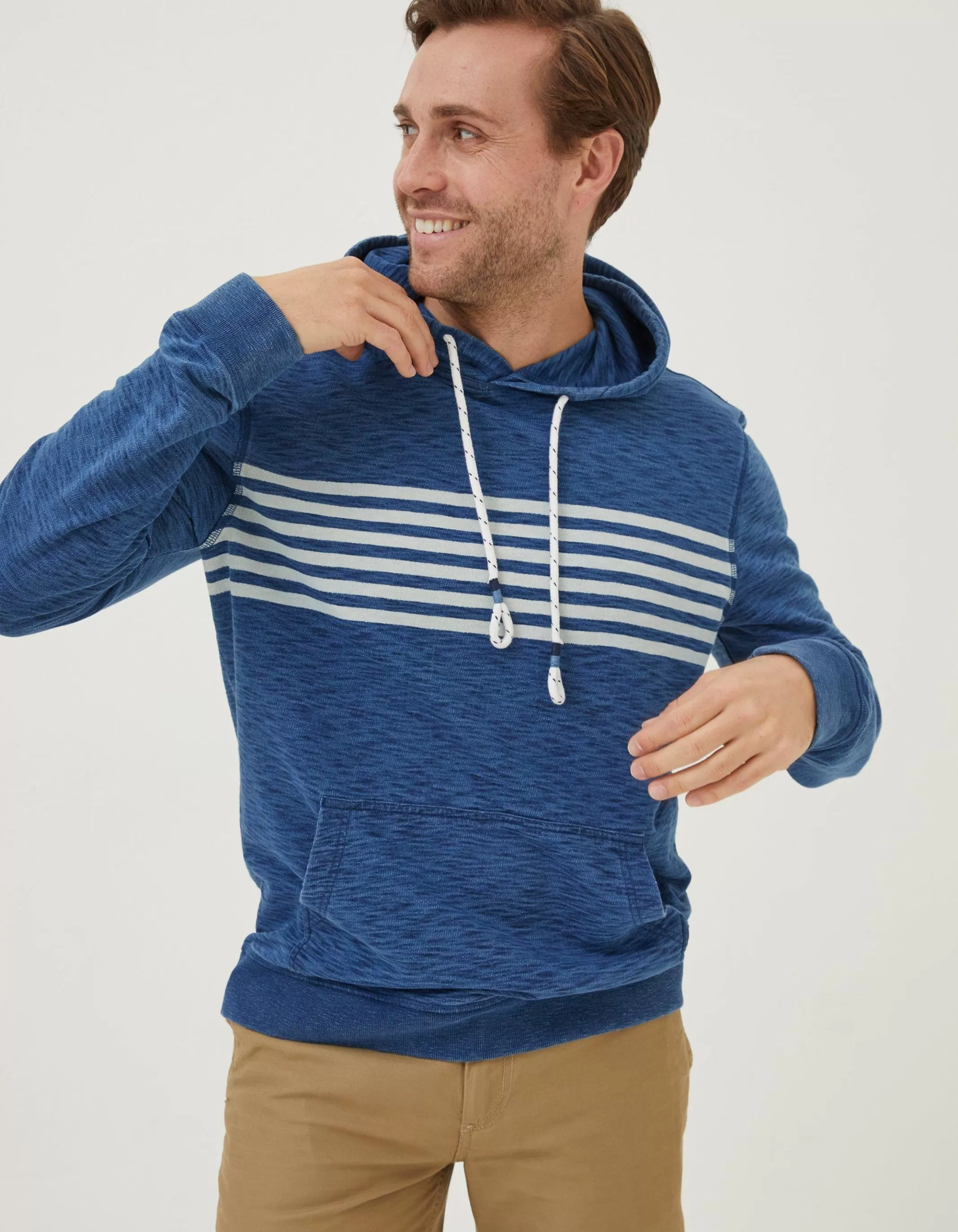 Outlet FatFace Mcs Indigo Stripe Hoodie Blue