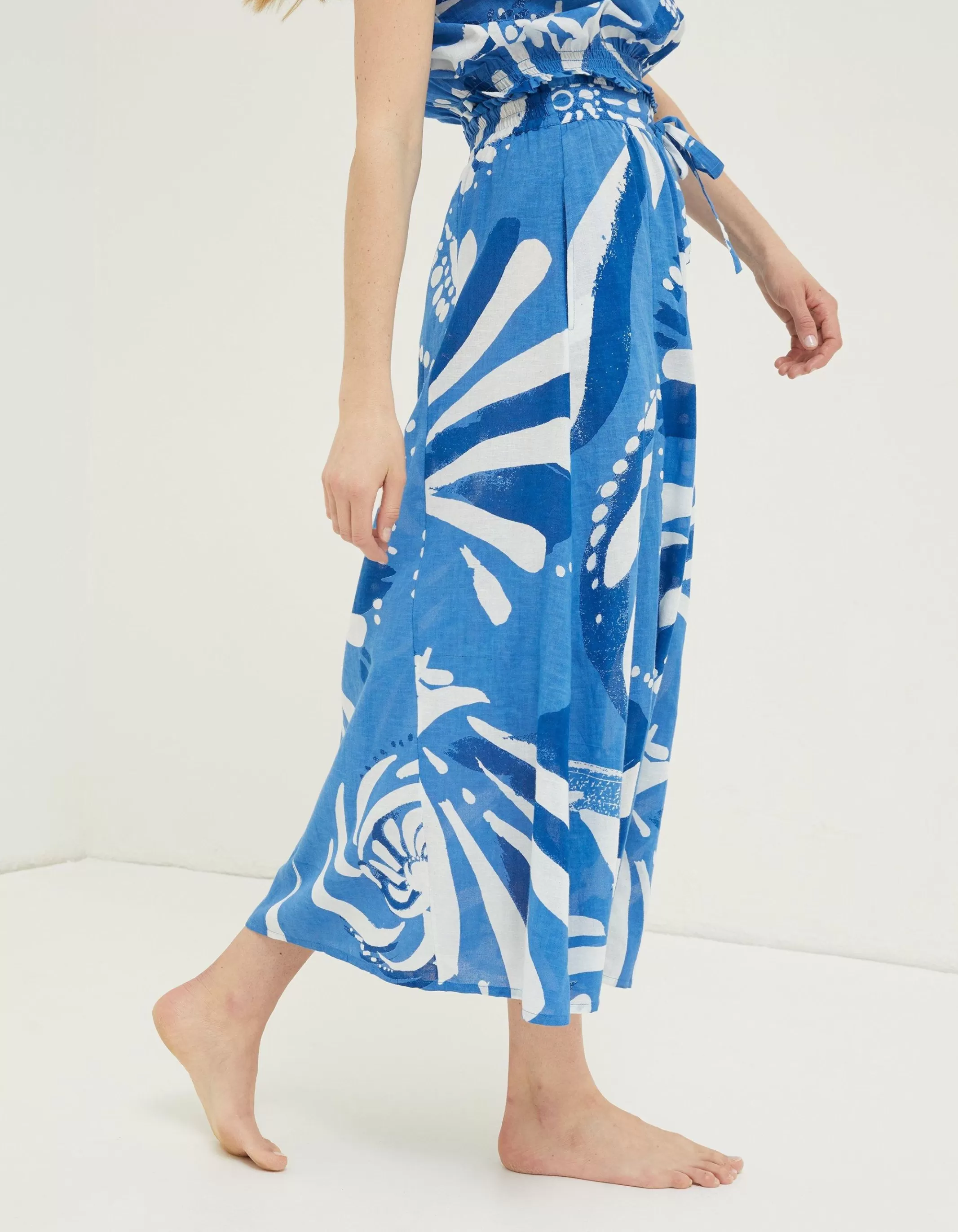 Sale FatFace Mcs Nora Painted Shell Maxi Skirt Cobalt Blue