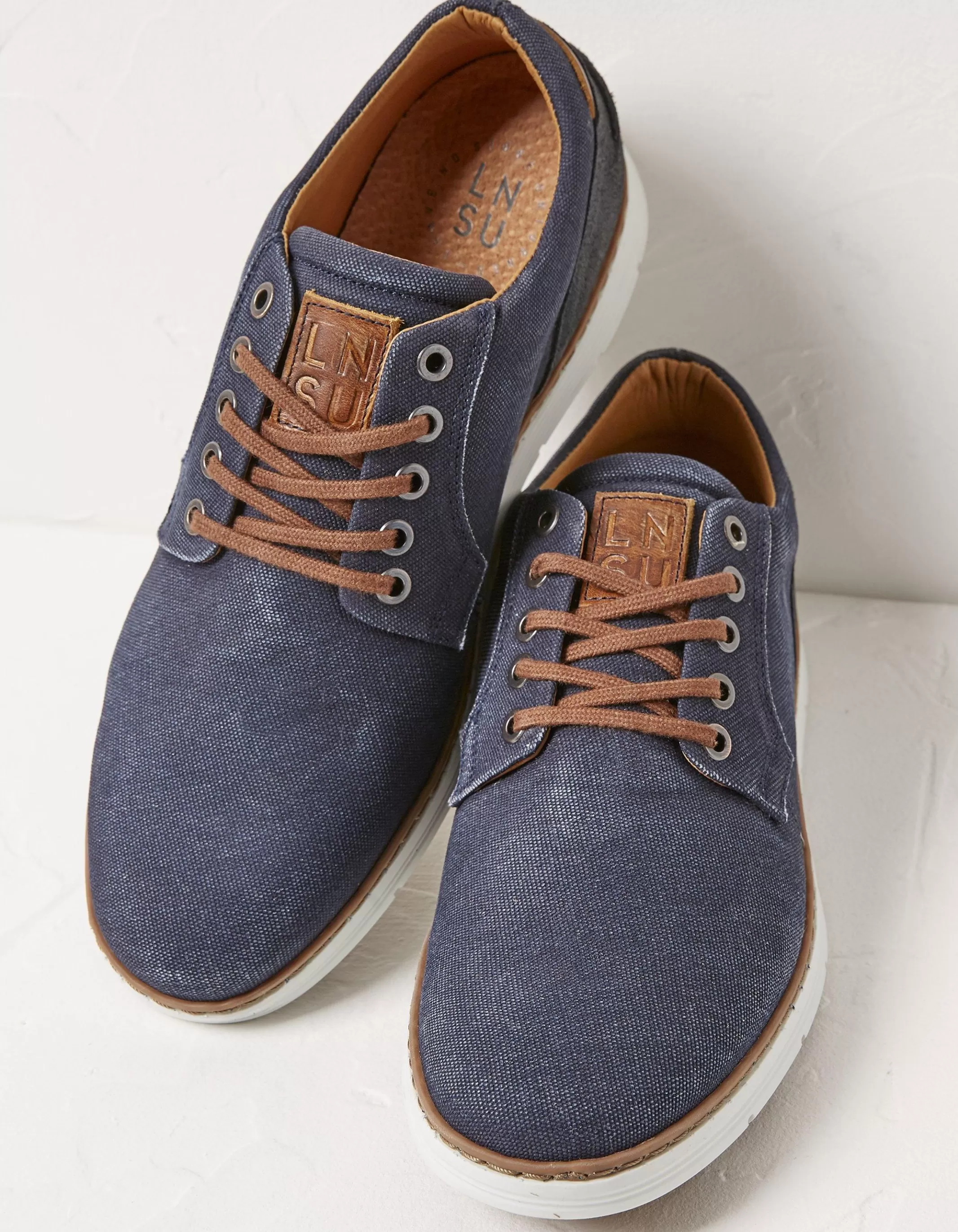 Clearance FatFace Men's Canvas Mix Trainers Navy