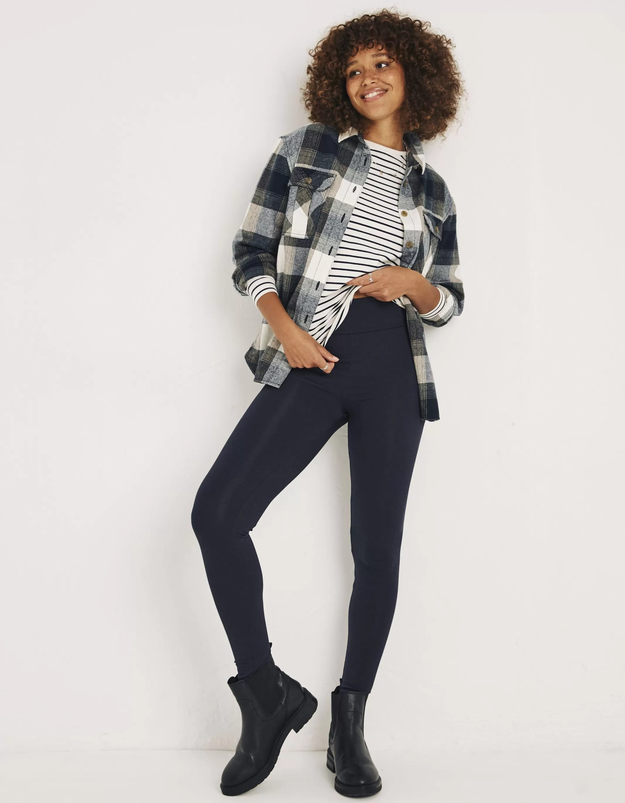 Cheap FatFace Meribel High Rise Leggings Navy