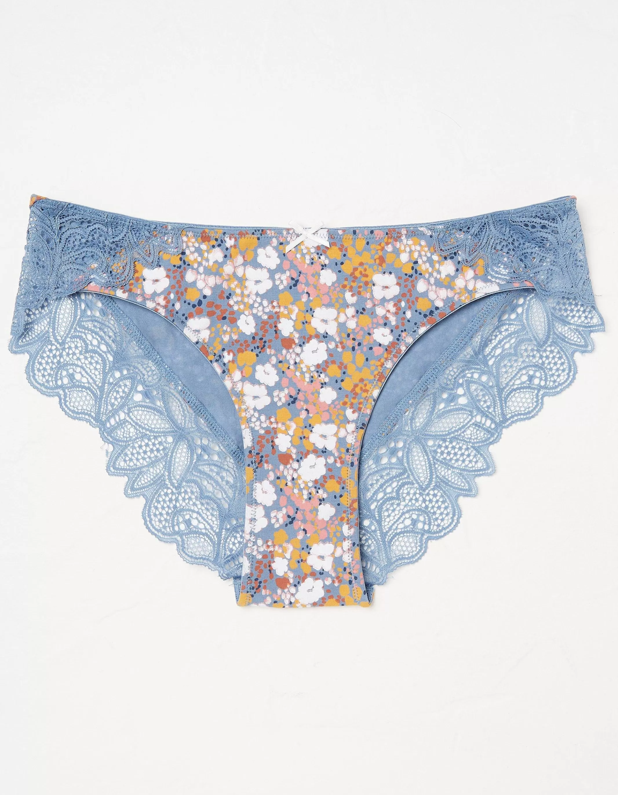 Discount FatFace Mia Floral Cheeky Knickers Teal Blue