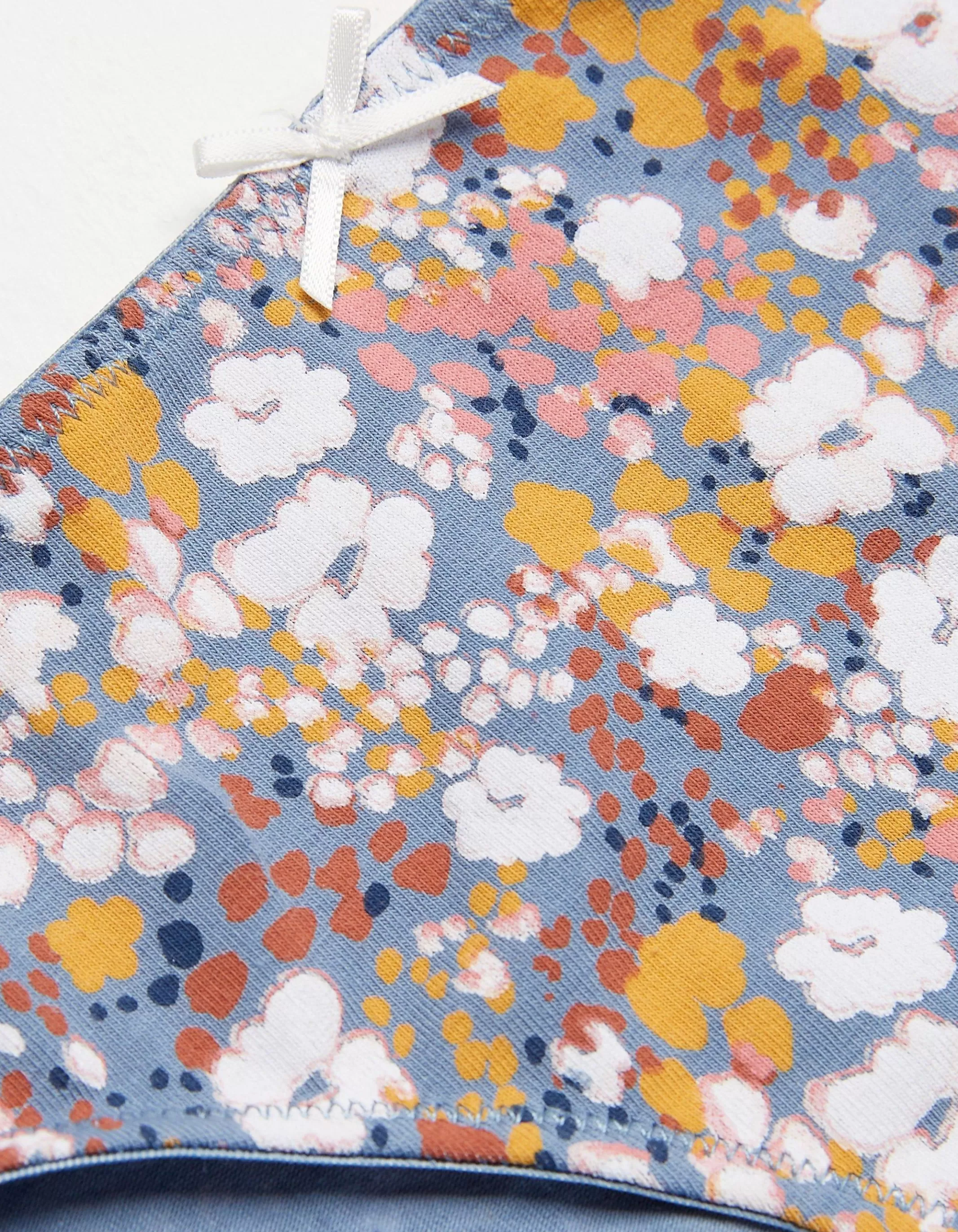 Discount FatFace Mia Floral Cheeky Knickers Teal Blue