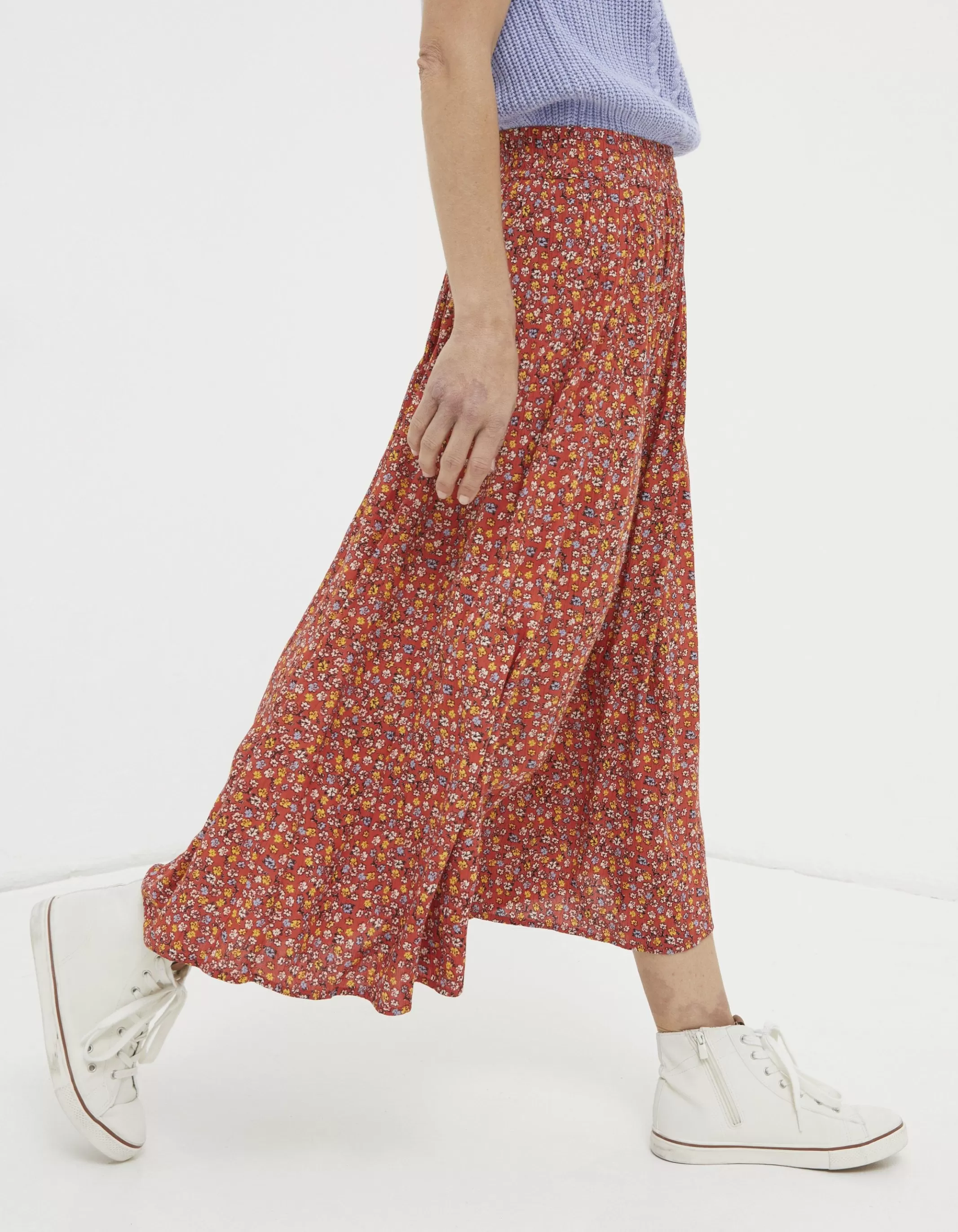 Best FatFace Millie Gradient Floral Midi Skirt Vintage Red
