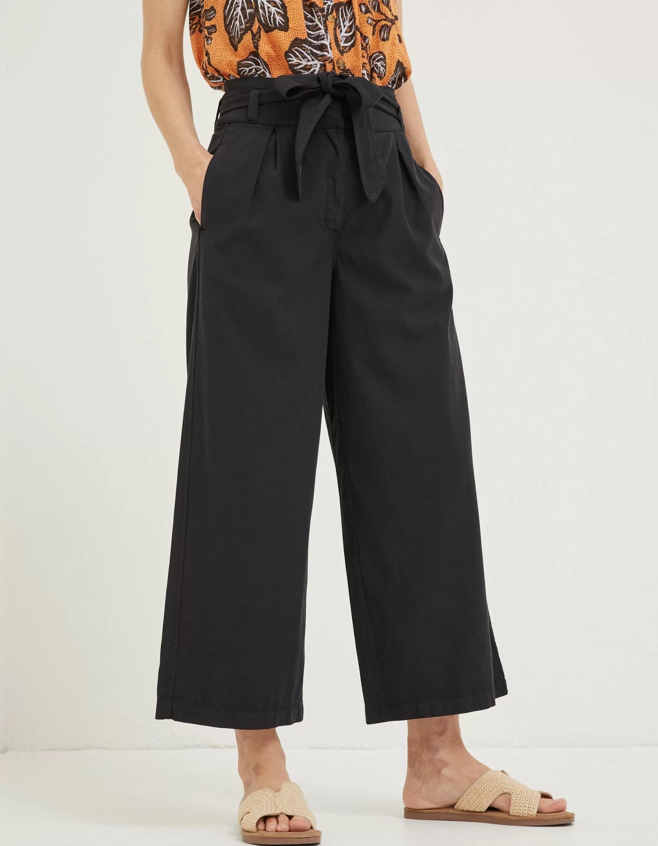 Sale FatFace Mina Crop Trouser Black
