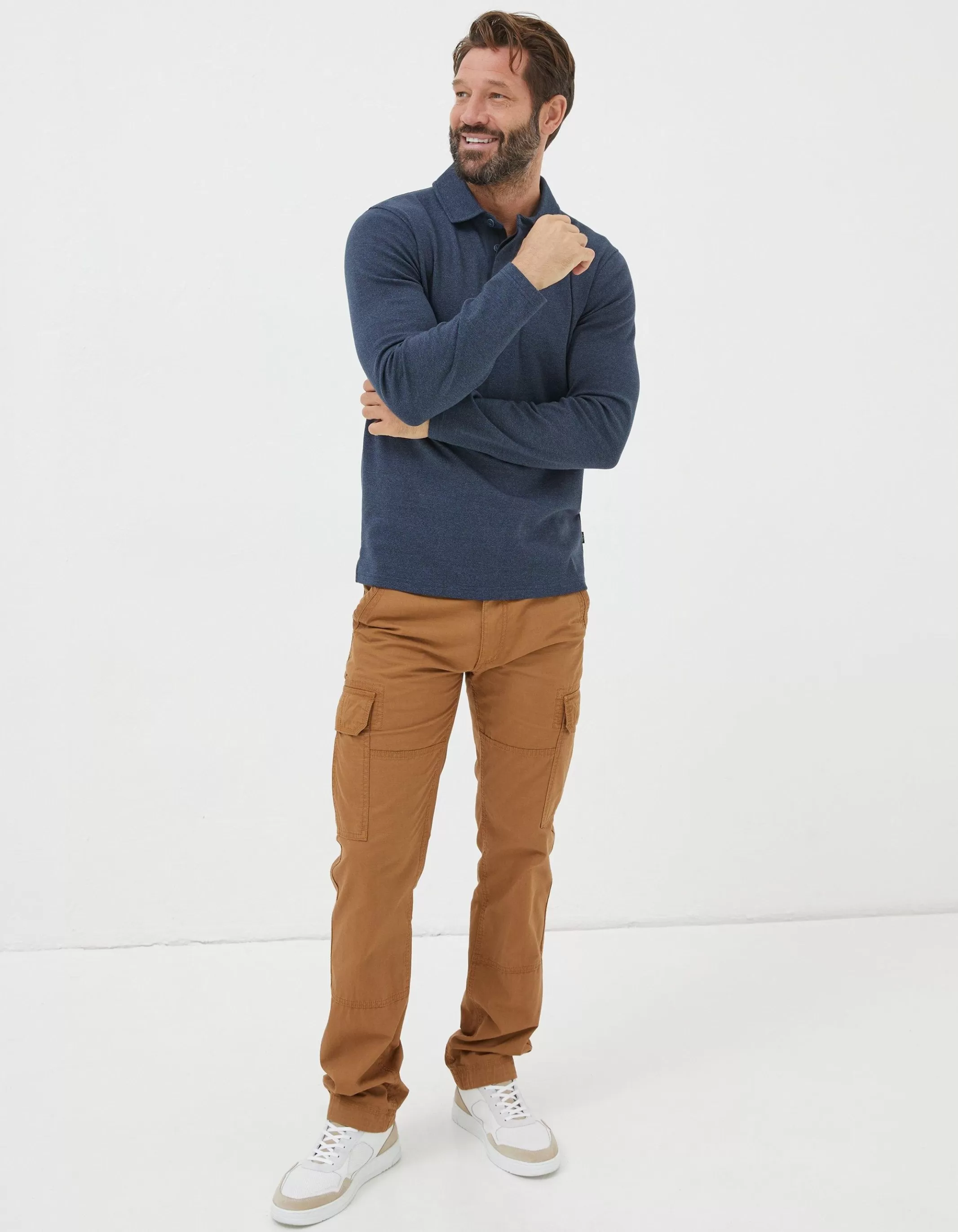 Flash Sale FatFace Mini Texture Polo Shirt Navy Marl