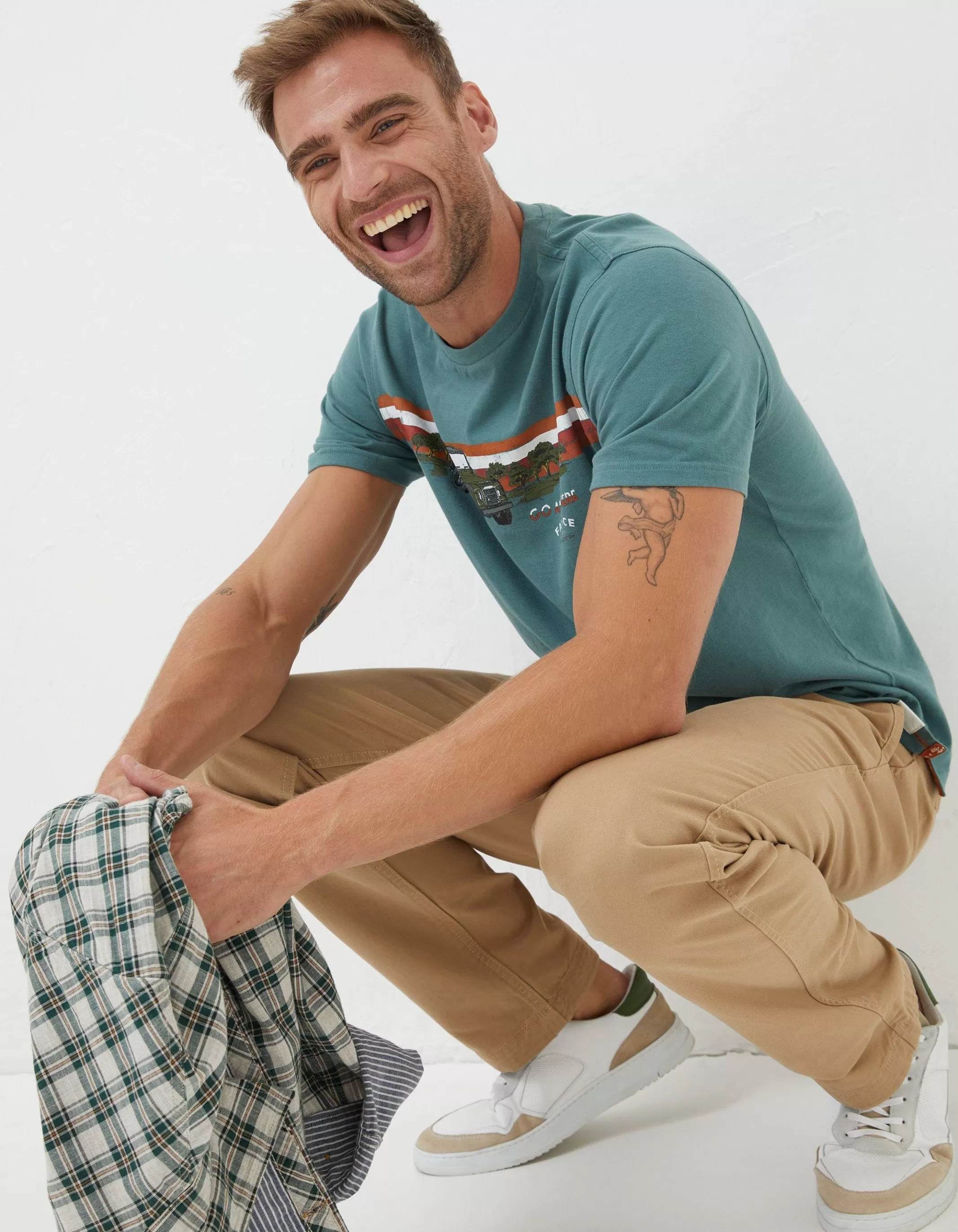 Cheap FatFace Modern Coastal Chinos Dark Stone