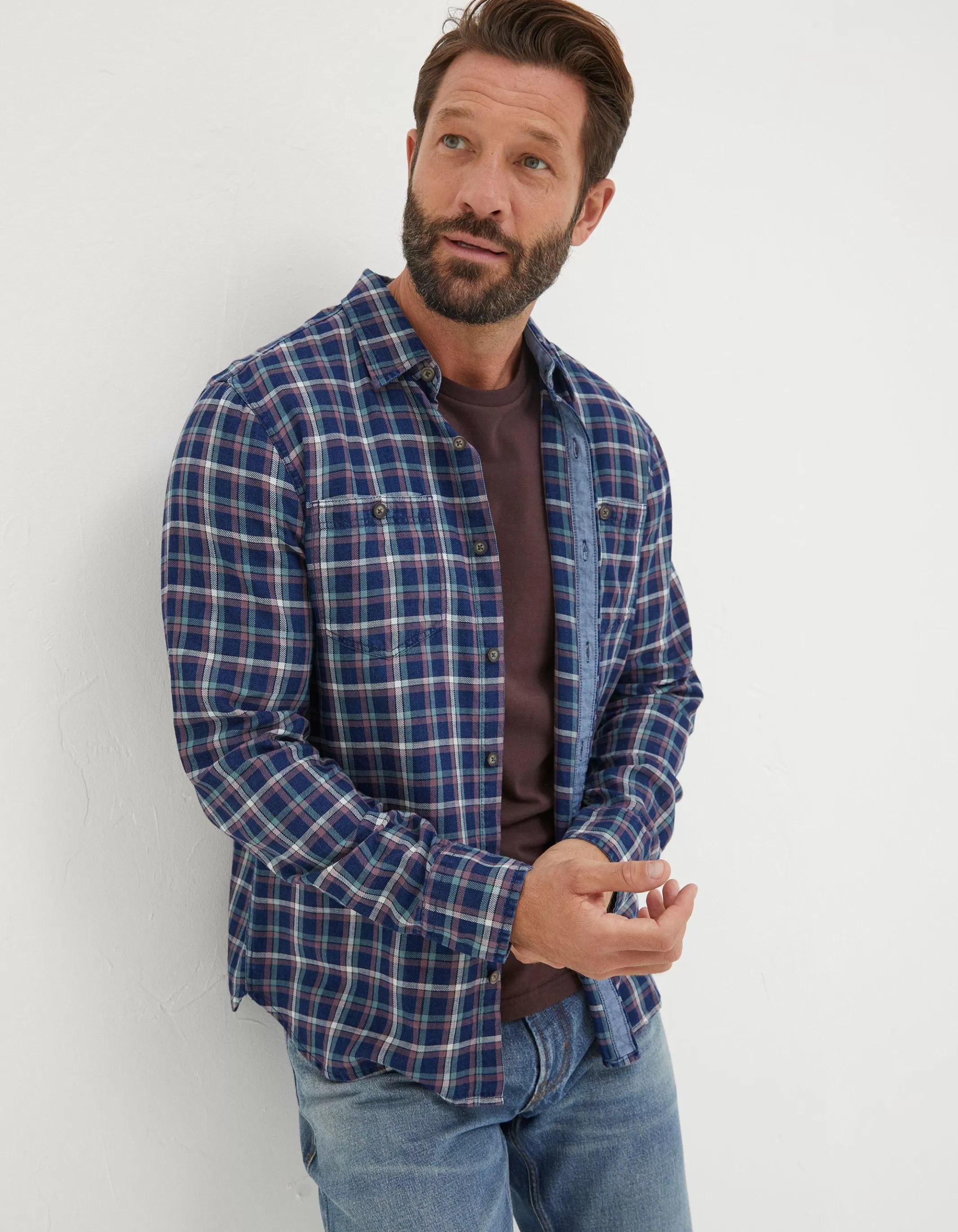 Online FatFace Morley Check Shirt Navy
