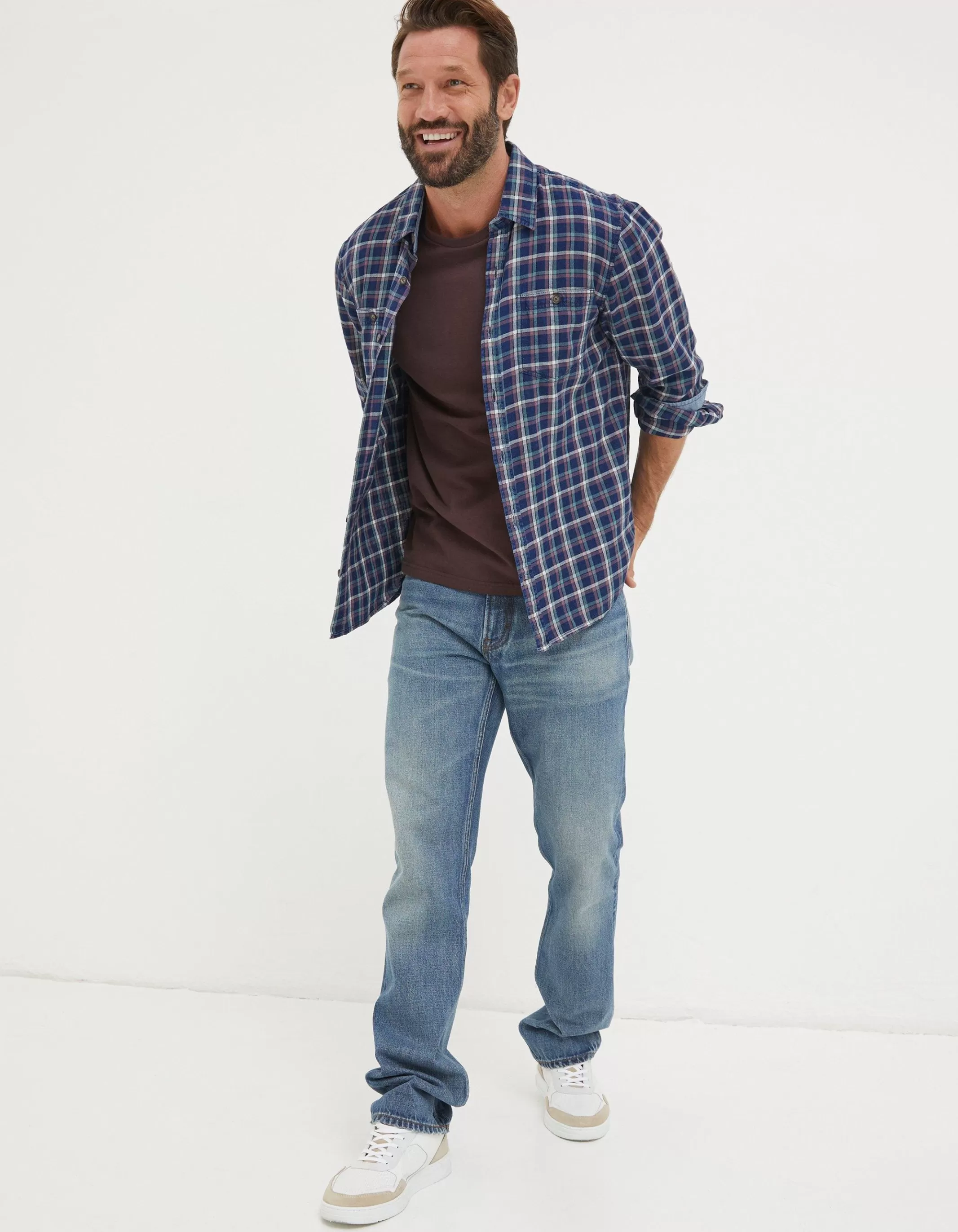 Online FatFace Morley Check Shirt Navy