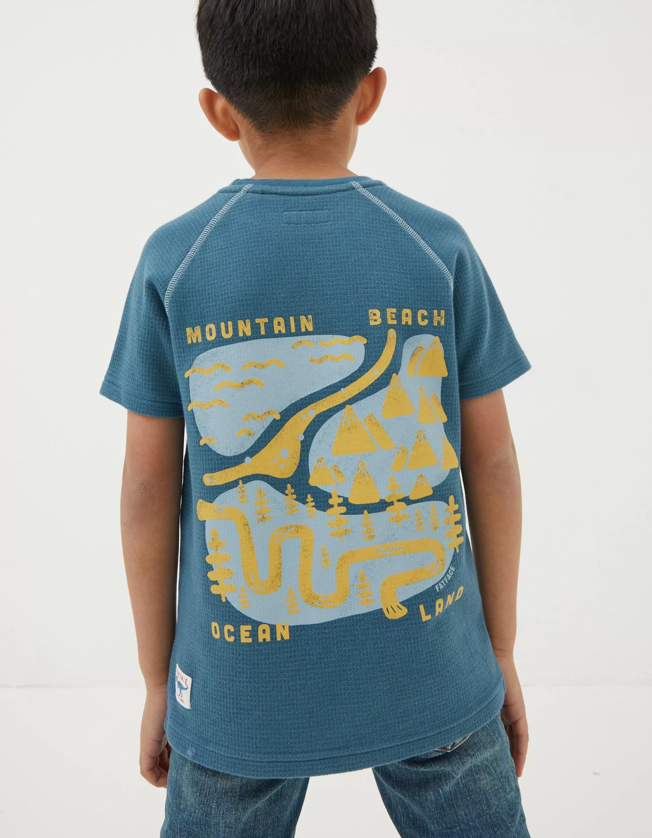 Best FatFace Mountain Graphic T-Shirt Navy