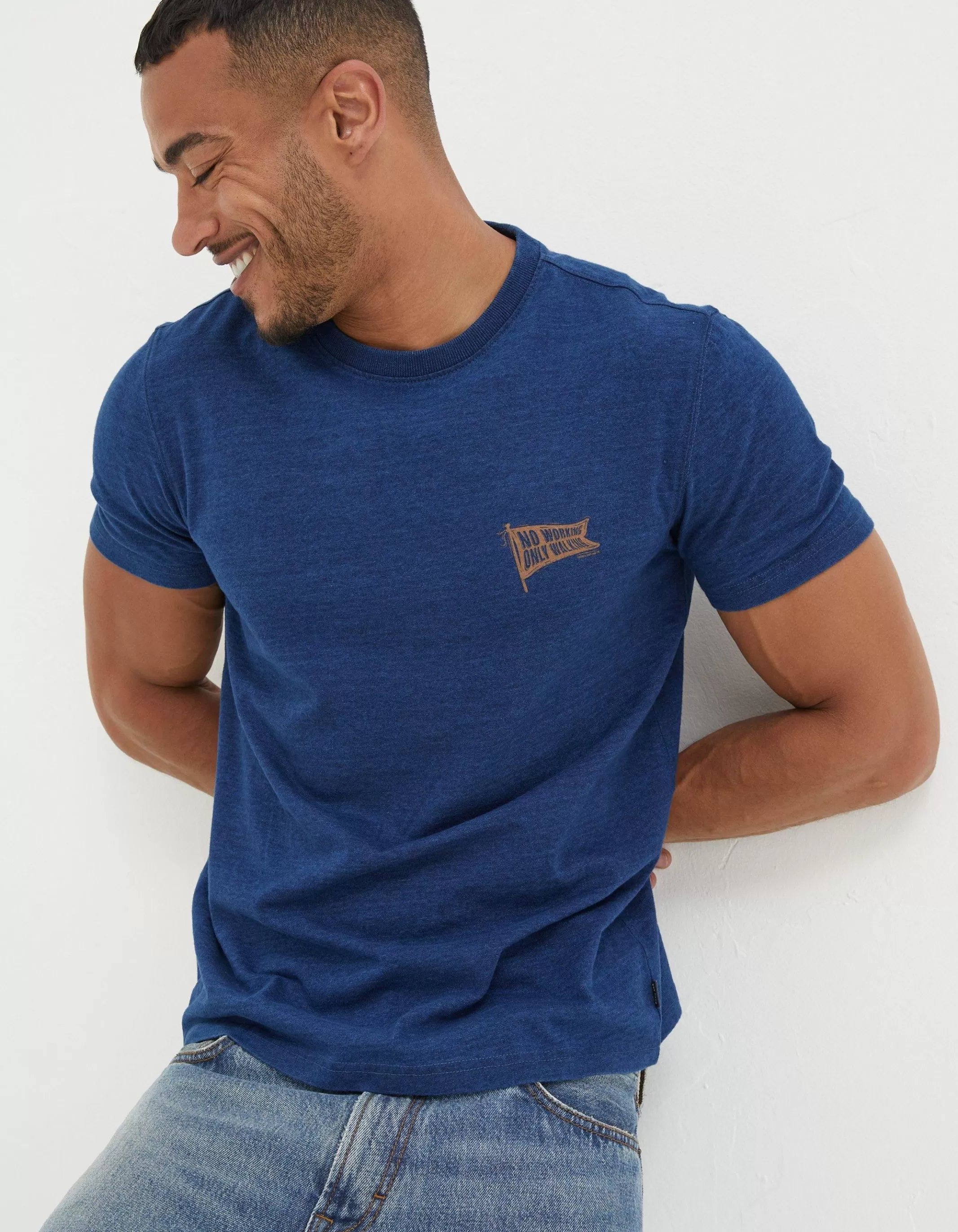 Outlet FatFace Mountain Indigo T-Shirt Indigo Blue
