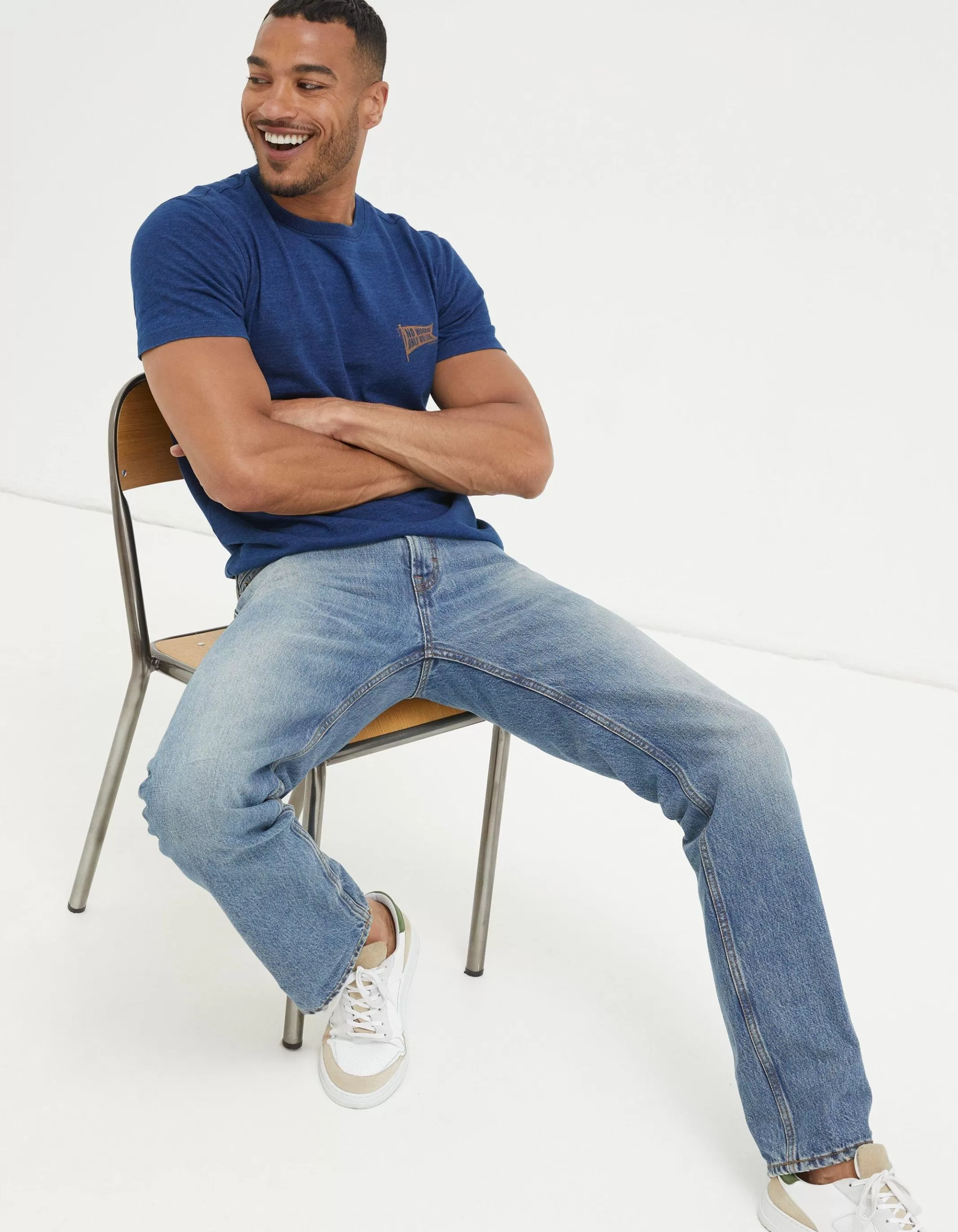 Outlet FatFace Mountain Indigo T-Shirt Indigo Blue