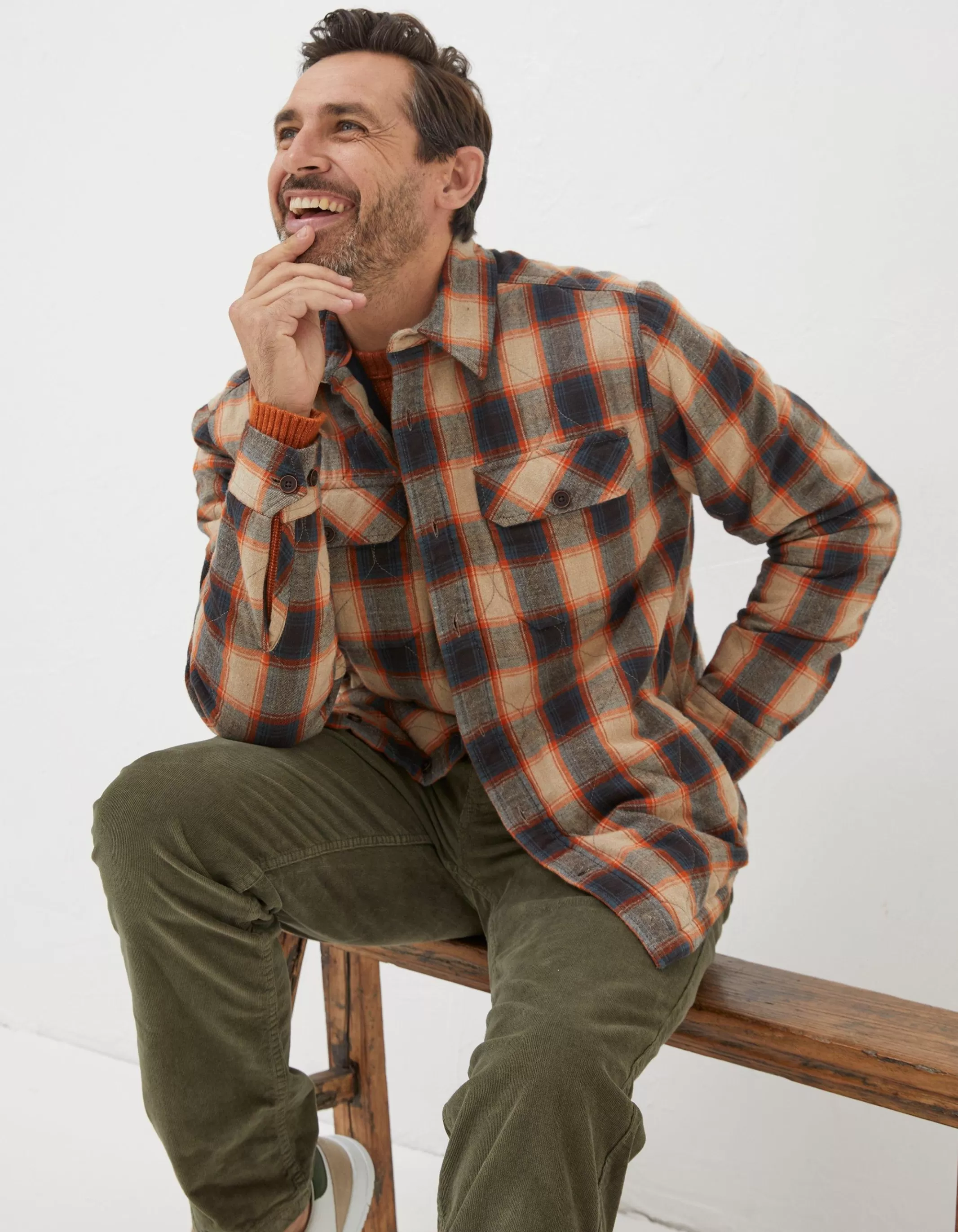 Fashion FatFace Mylor Quilted Overshirt Orange