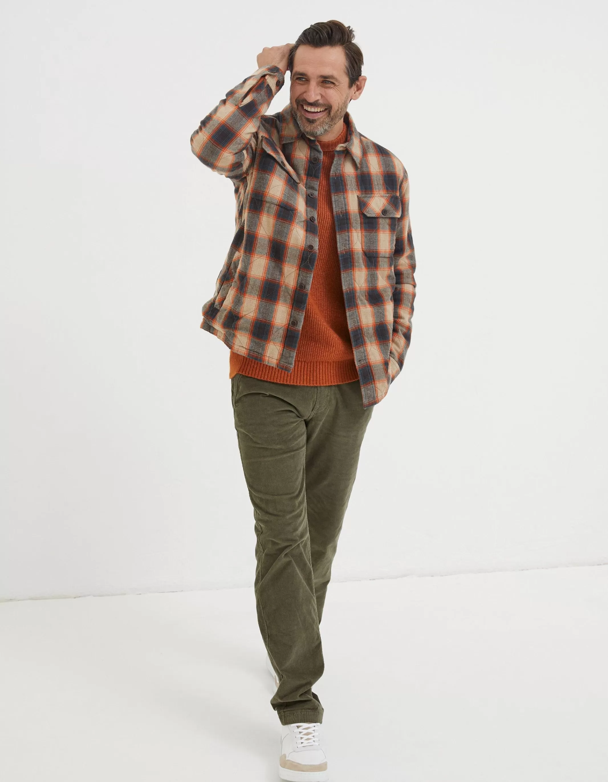 Fashion FatFace Mylor Quilted Overshirt Orange
