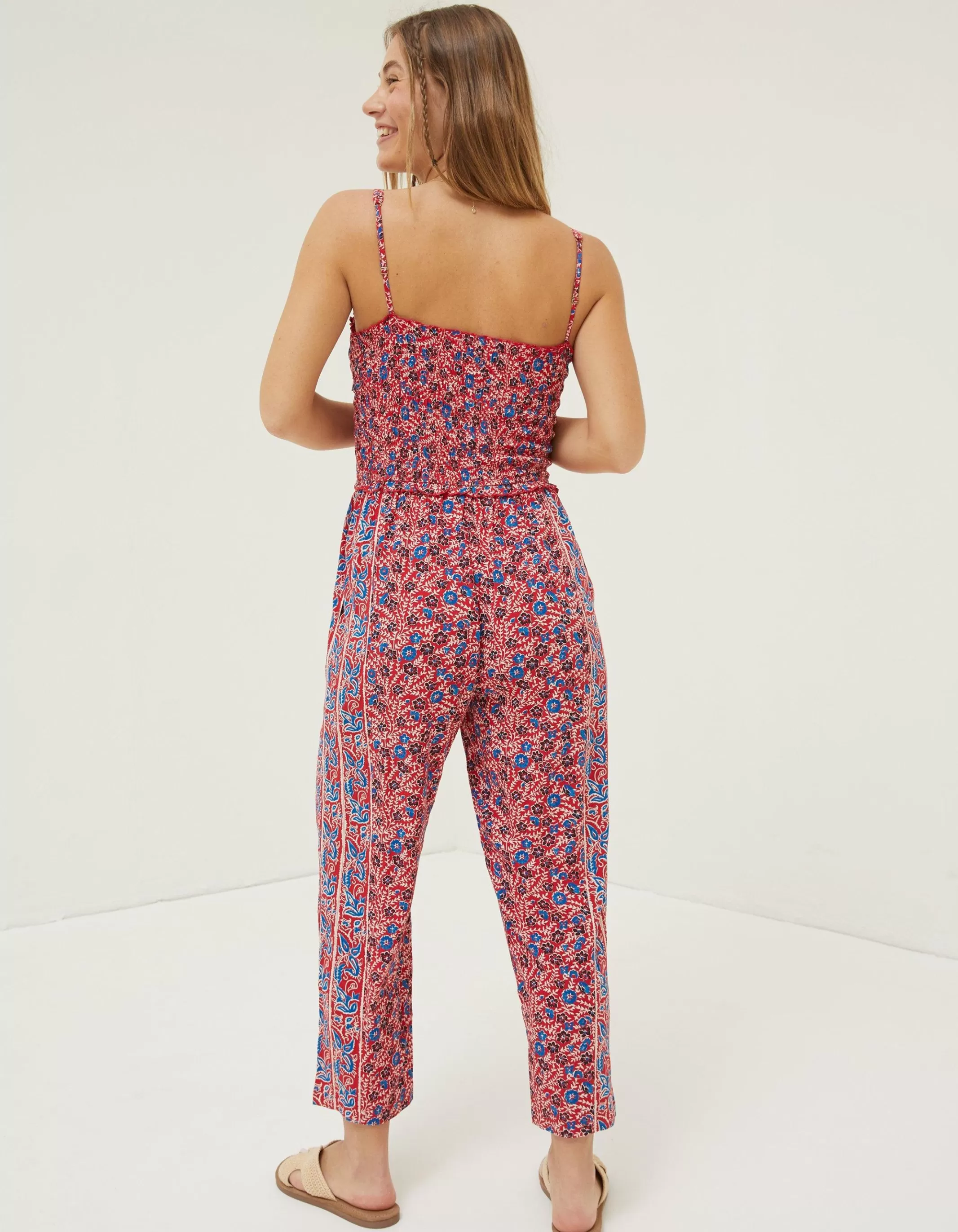 Online FatFace Natalie Meadow Jumpsuit Tomato Red