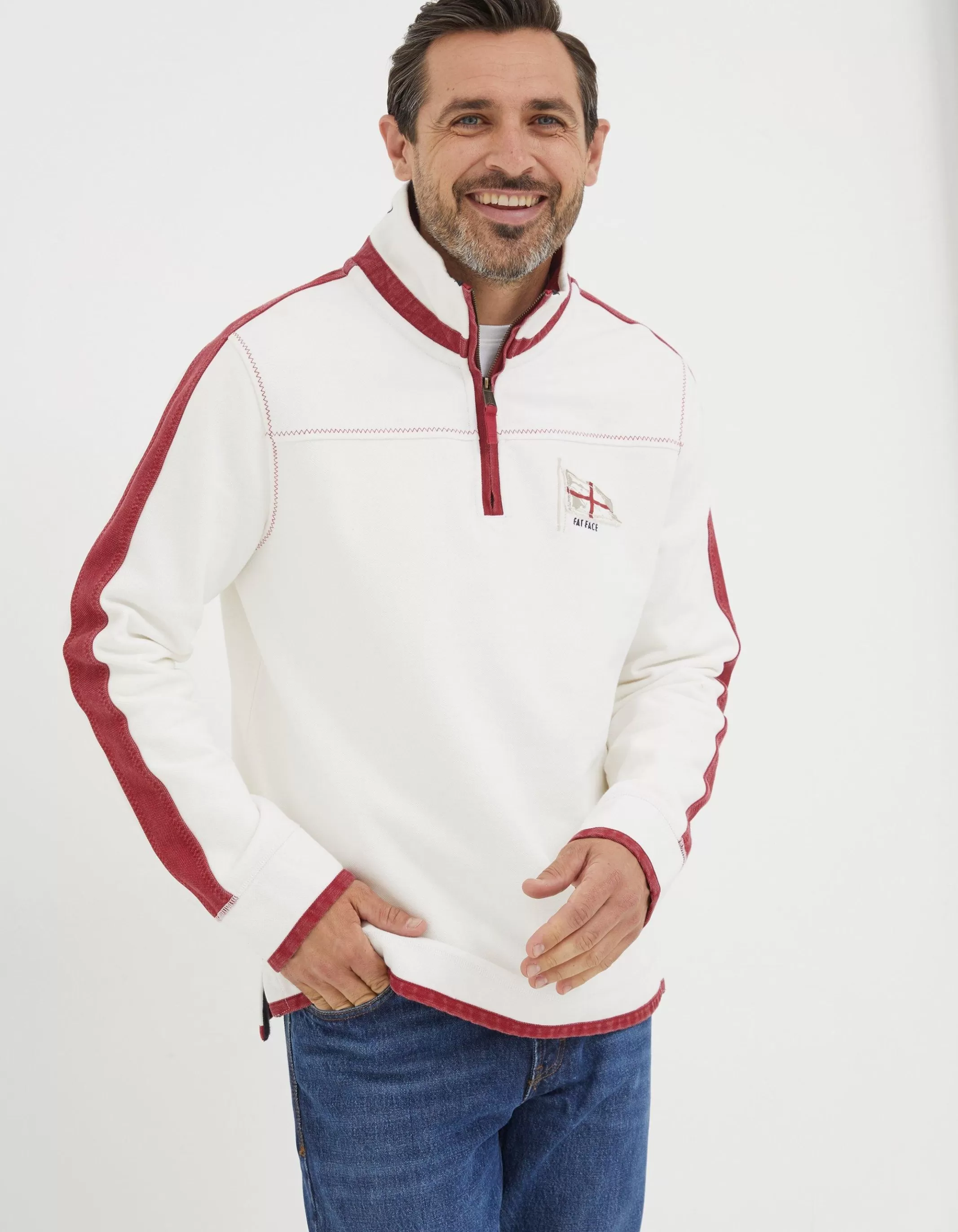 Shop FatFace Nation Airlie England Sweatshirt White