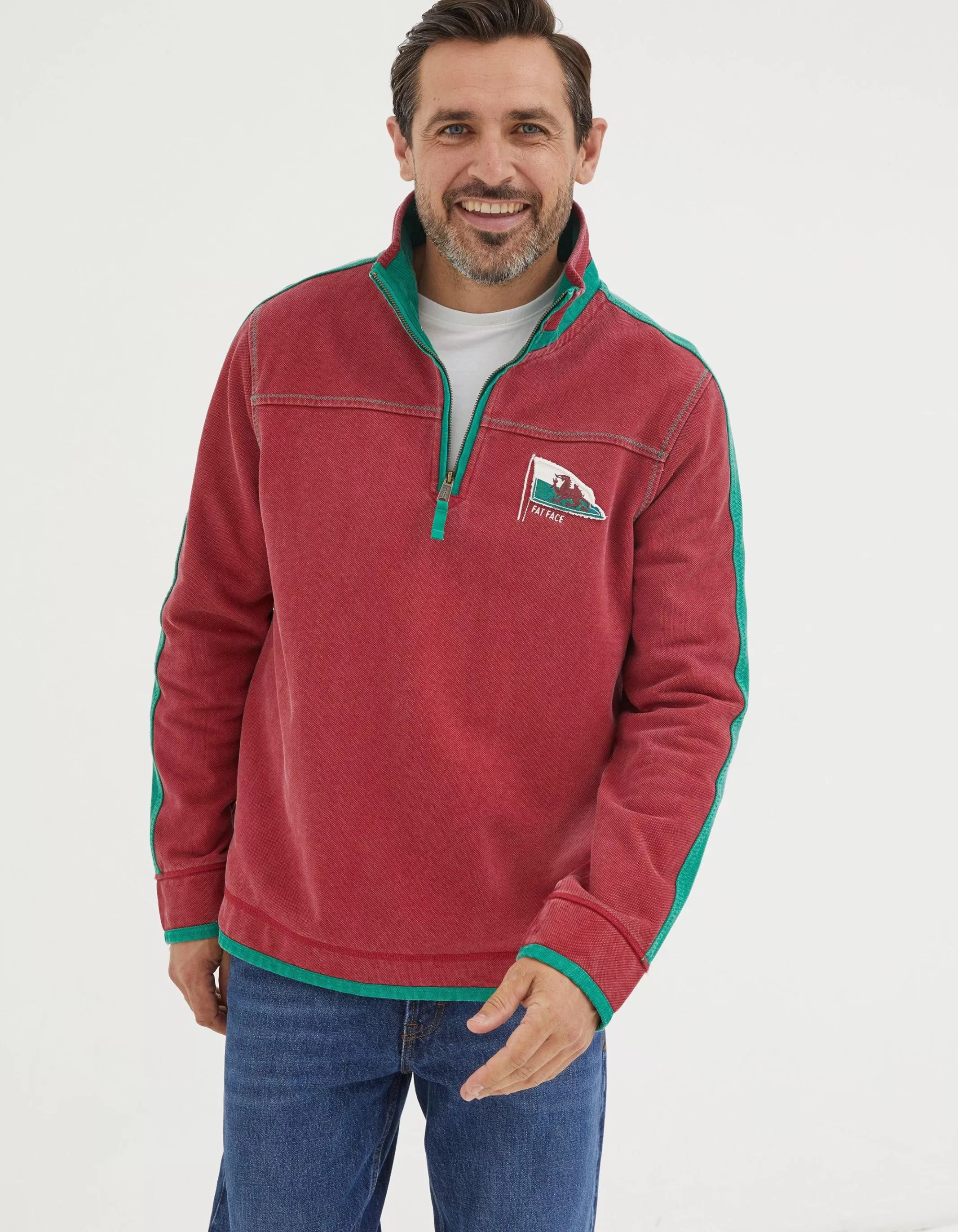 Online FatFace Nation Airlie Wales Sweatshirt Red
