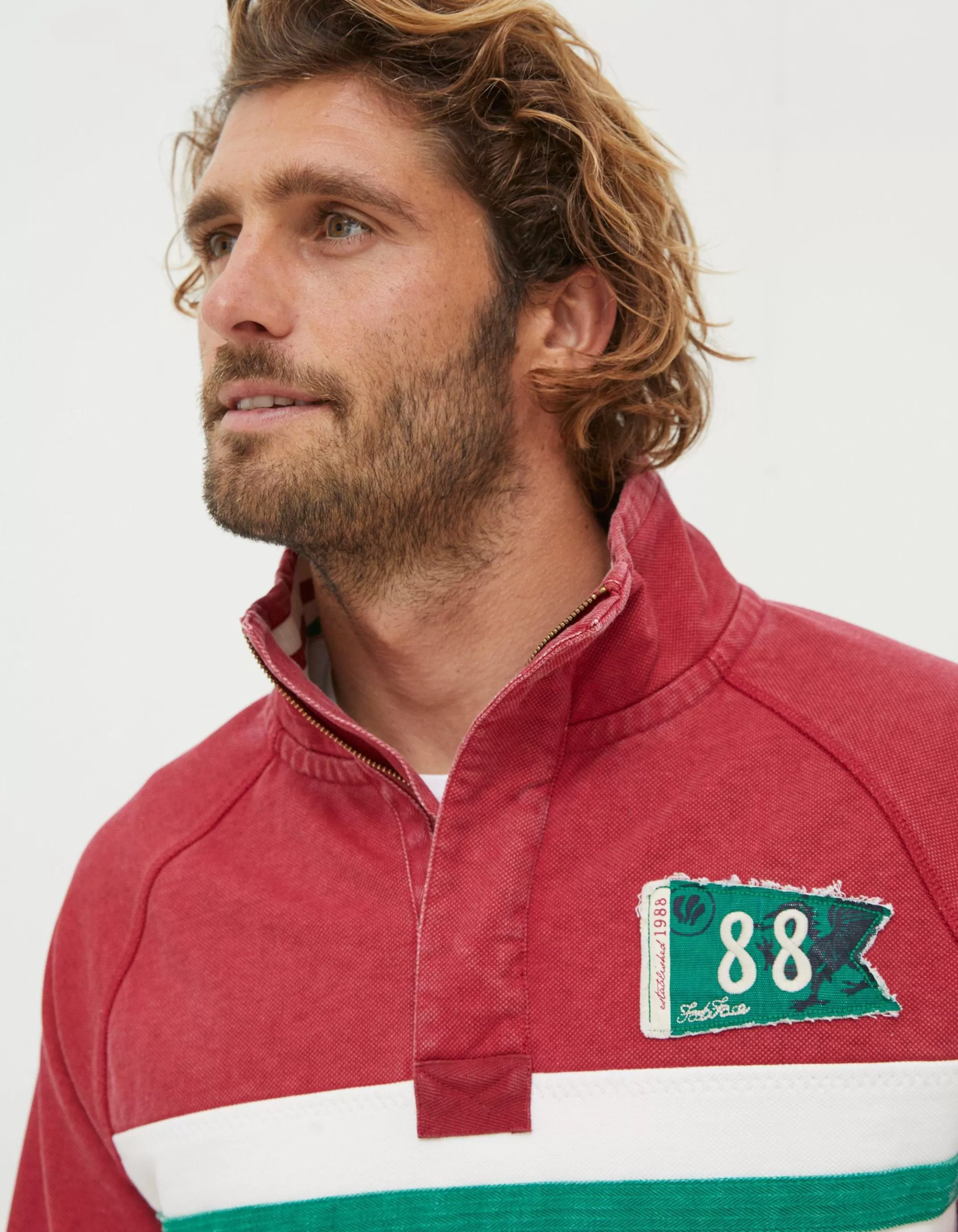 Hot FatFace Nation Airlie Wales Sweatshirt Bright Red