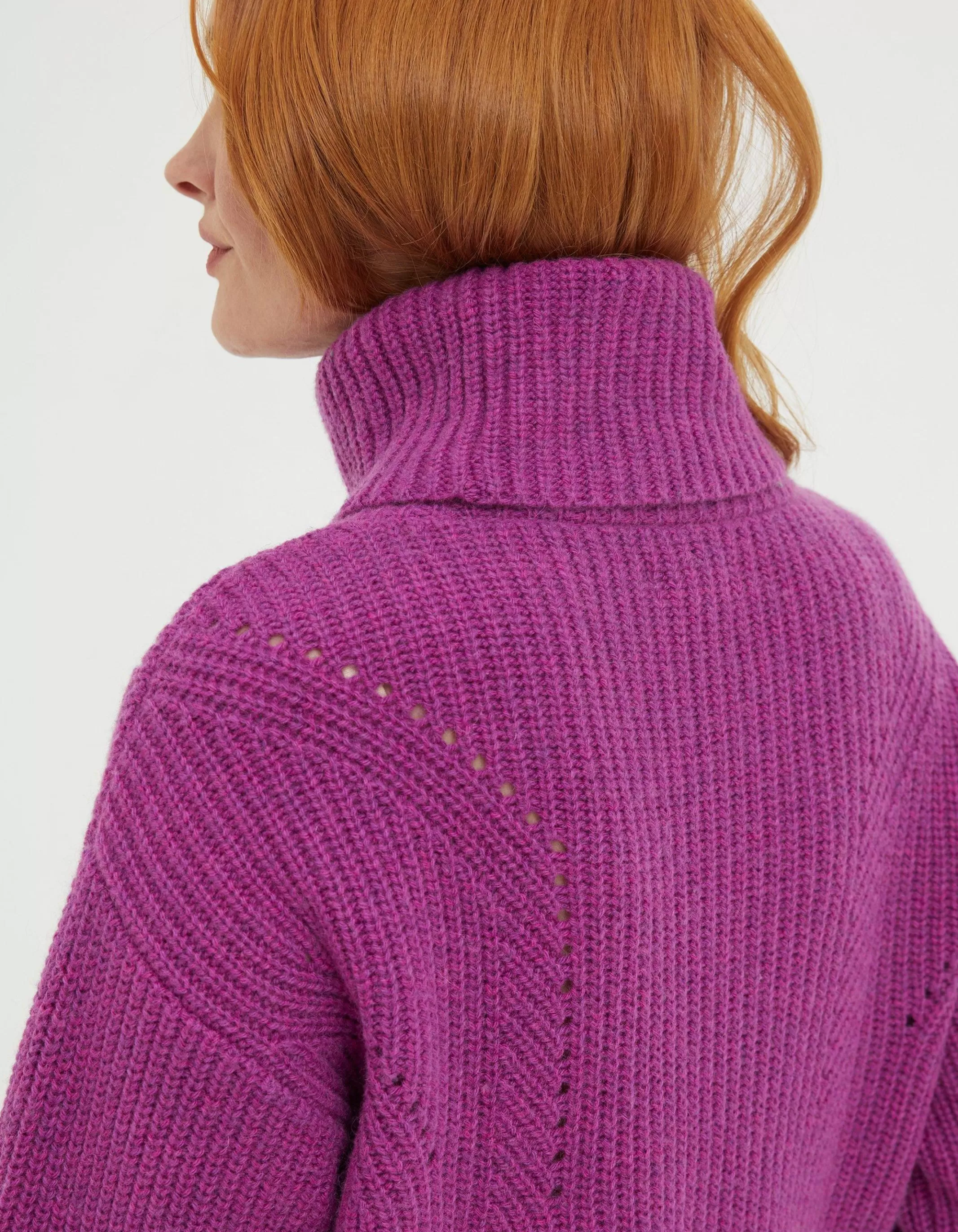 Cheap FatFace Nellie Boxy Roll Neck Jumper Pink