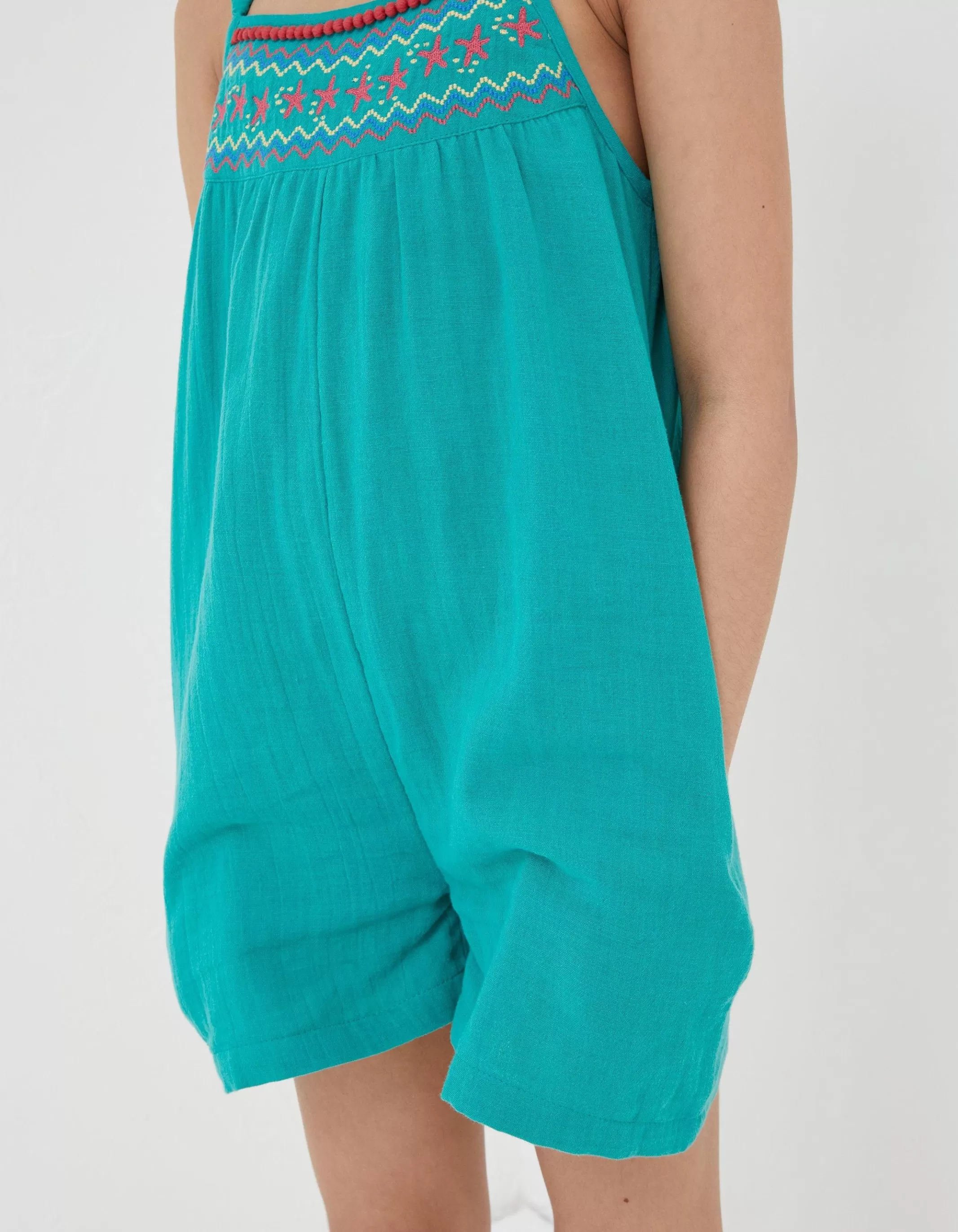 Hot FatFace Nellie Embroidered Playsuit Green