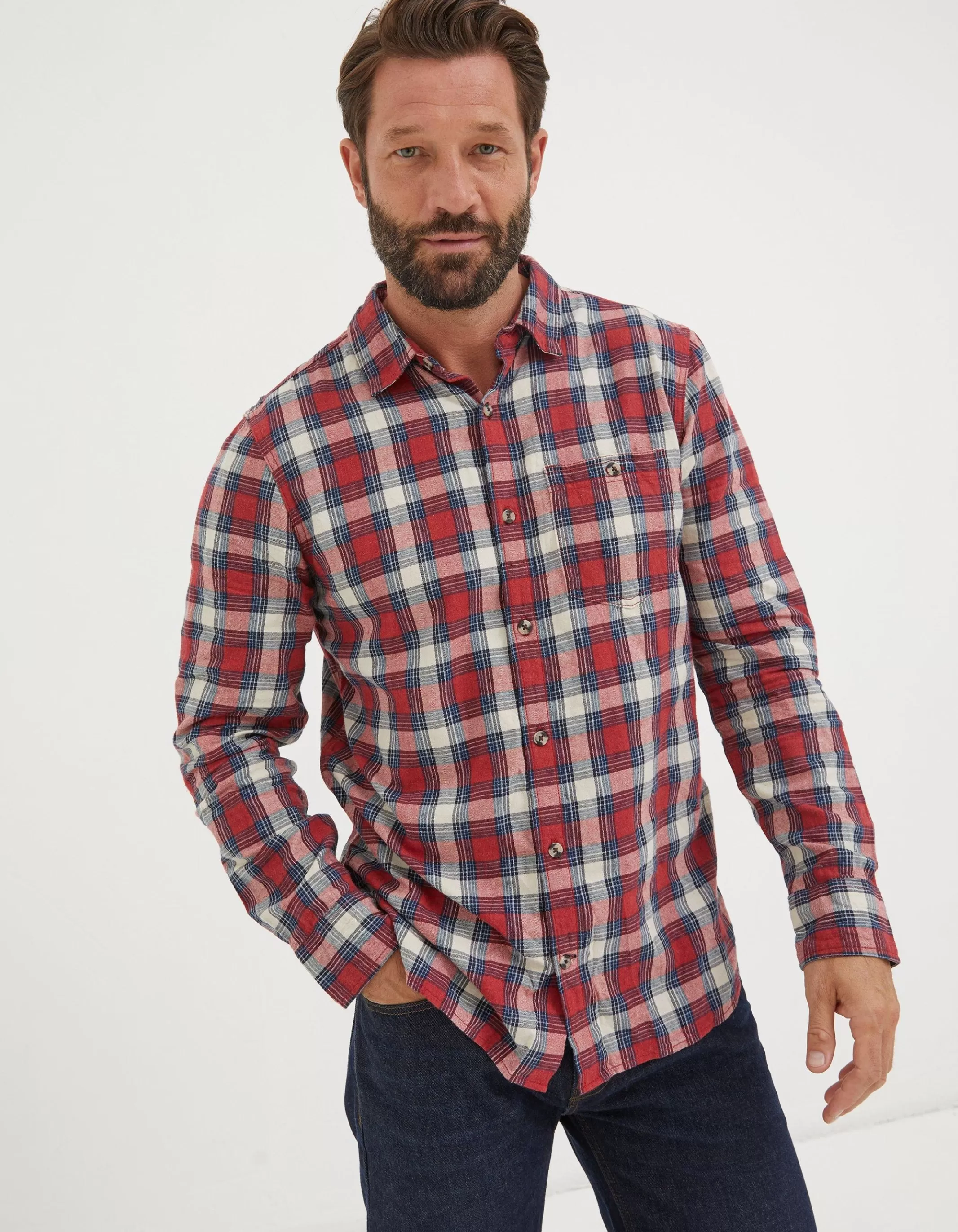 Discount FatFace Nevis Check Shirt Red