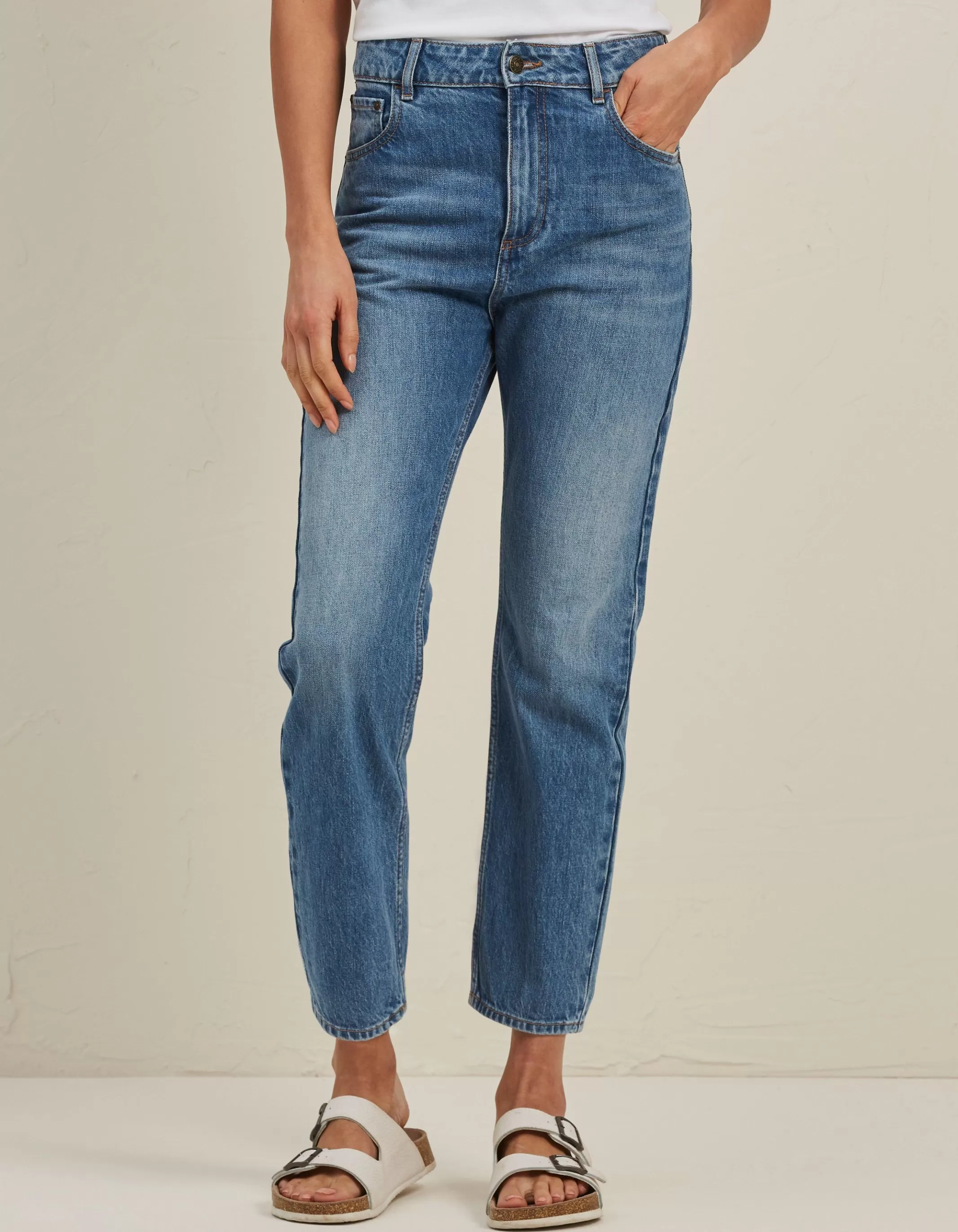 New FatFace Newham Straight Jeans Light Wash