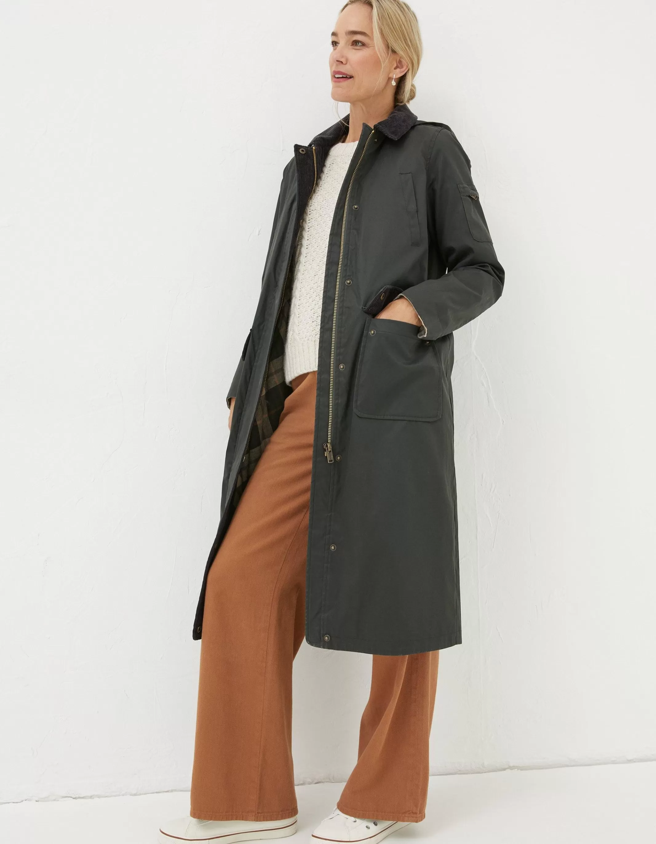 Cheap FatFace Norfolk Trench Coat Green