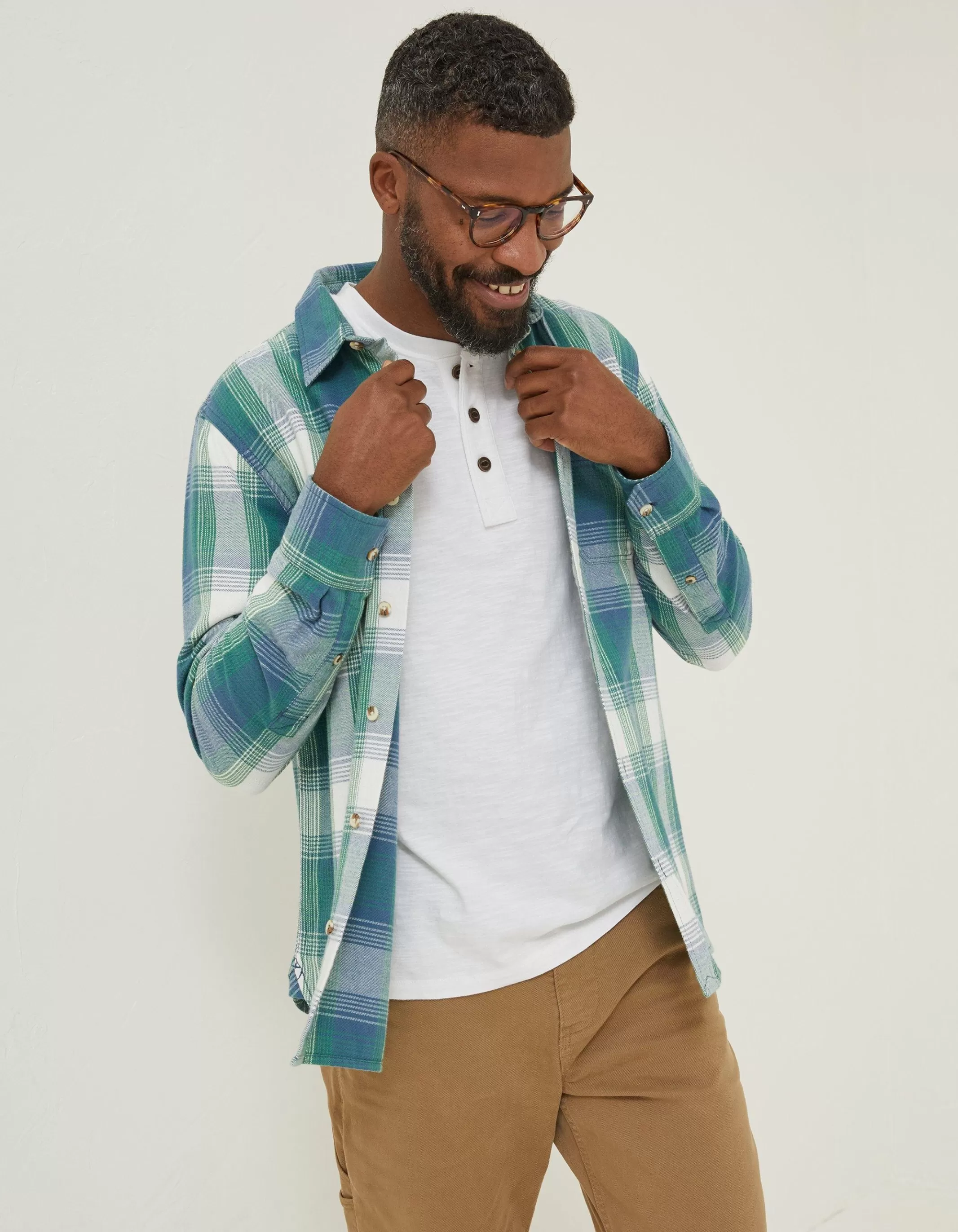 Flash Sale FatFace Ombre Check Shirt Washed Blue