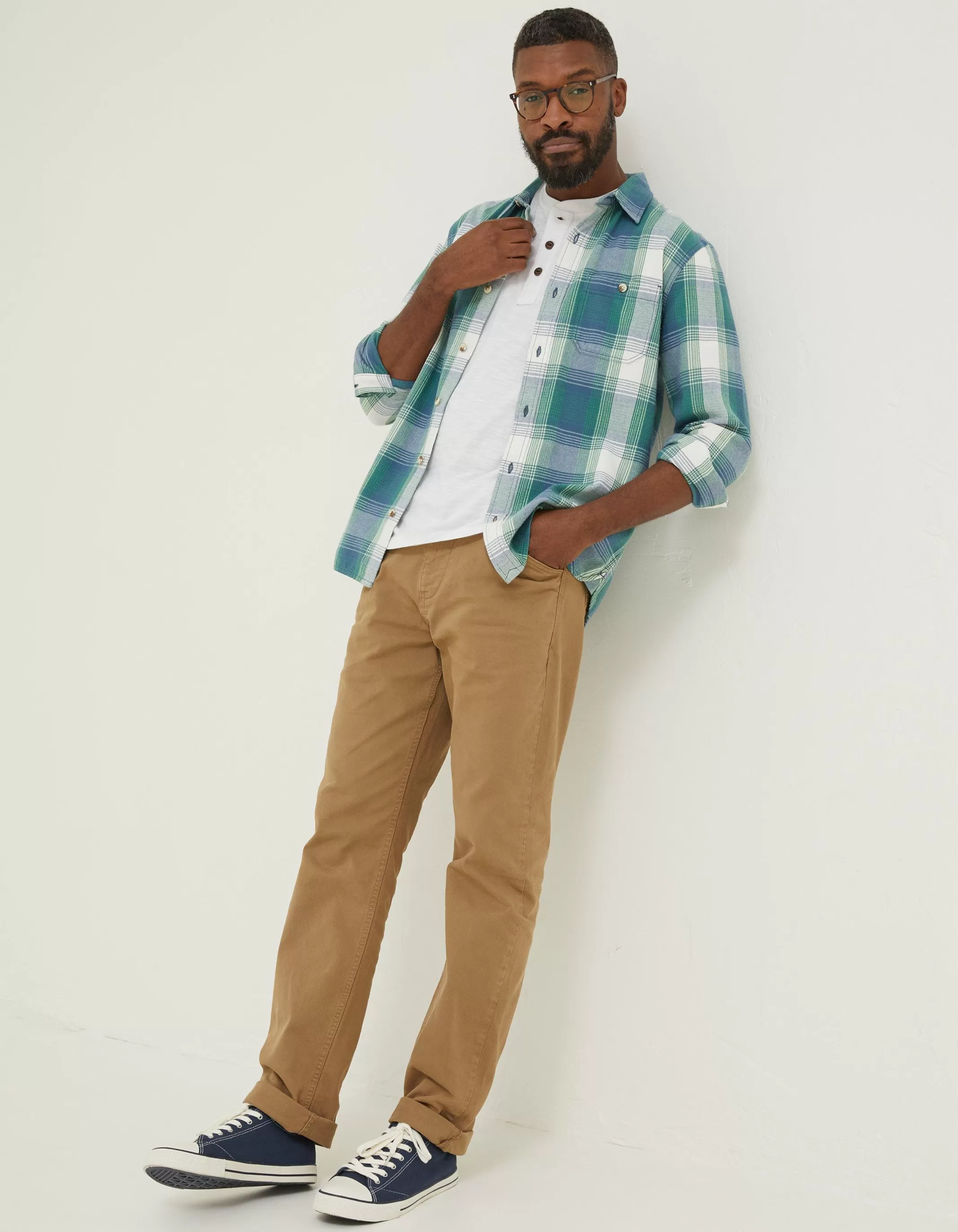 Flash Sale FatFace Ombre Check Shirt Washed Blue