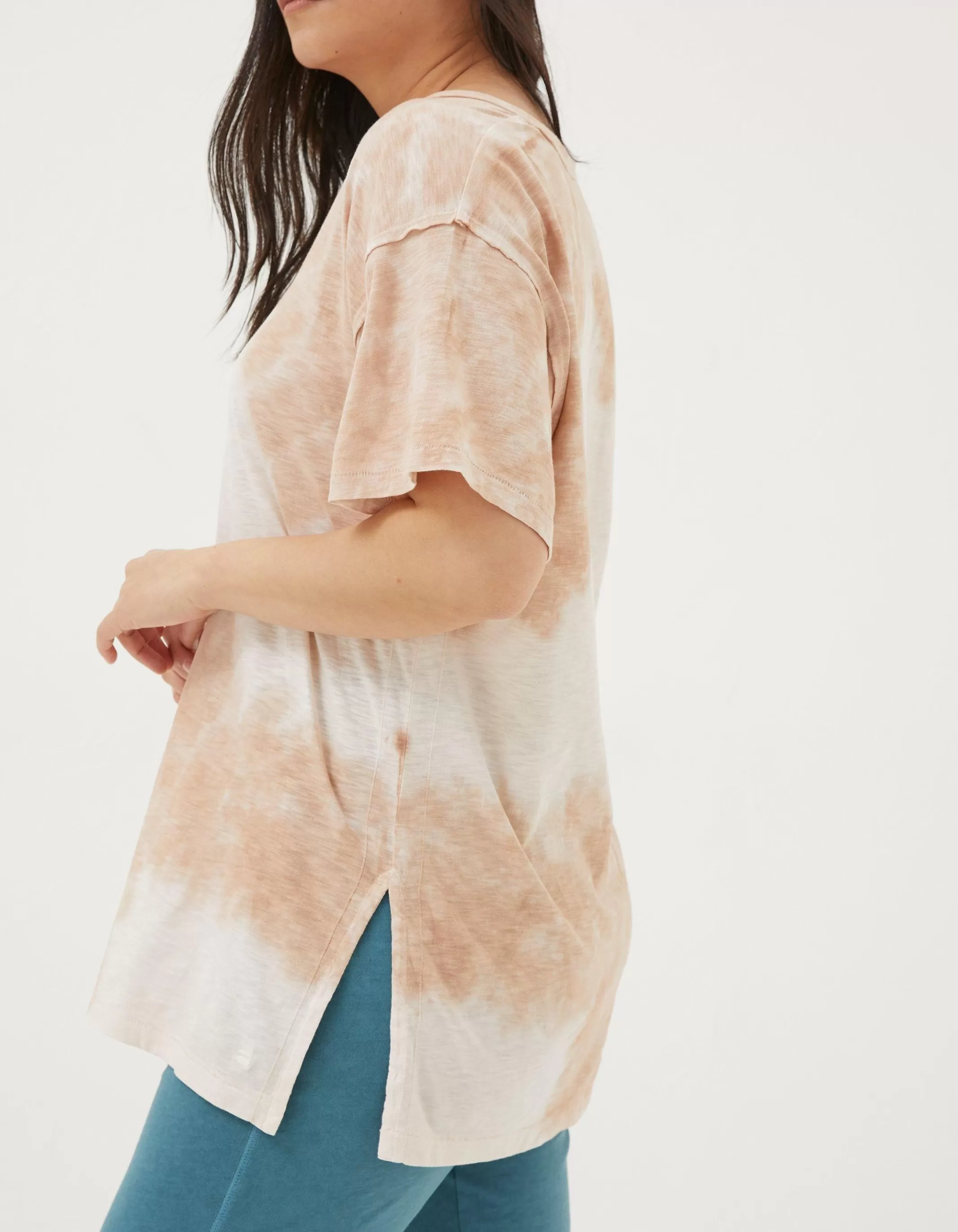 Best Sale FatFace Organic Cotton Abi Tie Dye Tee Ivory